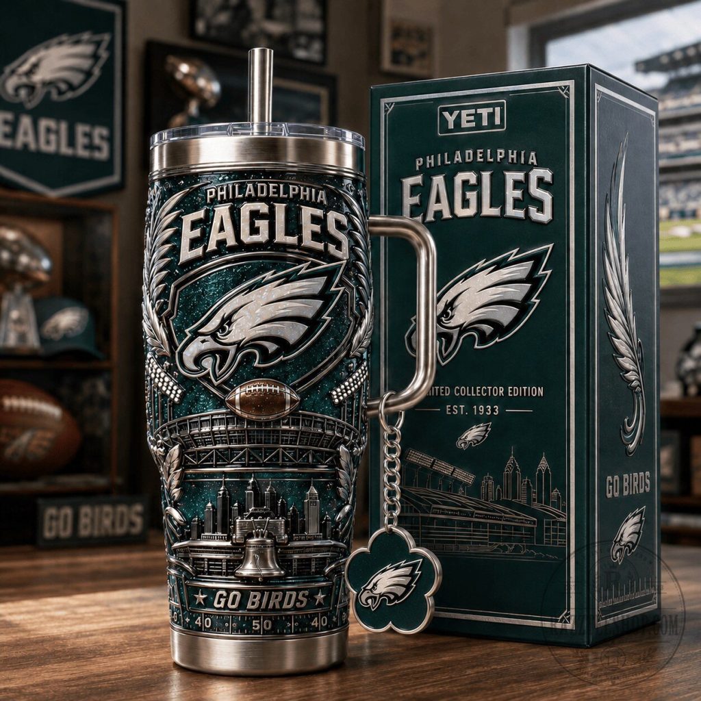 Philadelphia Eagles Football Team Stainless Steel Insulated Tumbler with Handle Philadelphia Eagles Football Team Stainless Steel Insulated Tumbler with Handle