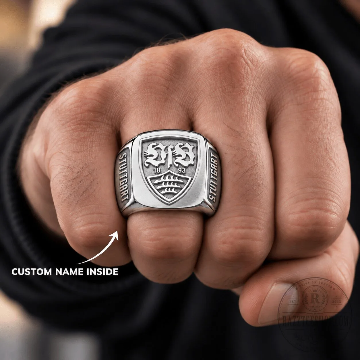 Custom Engraved Ring for VfB Stuttgart Bundesliga Football Club