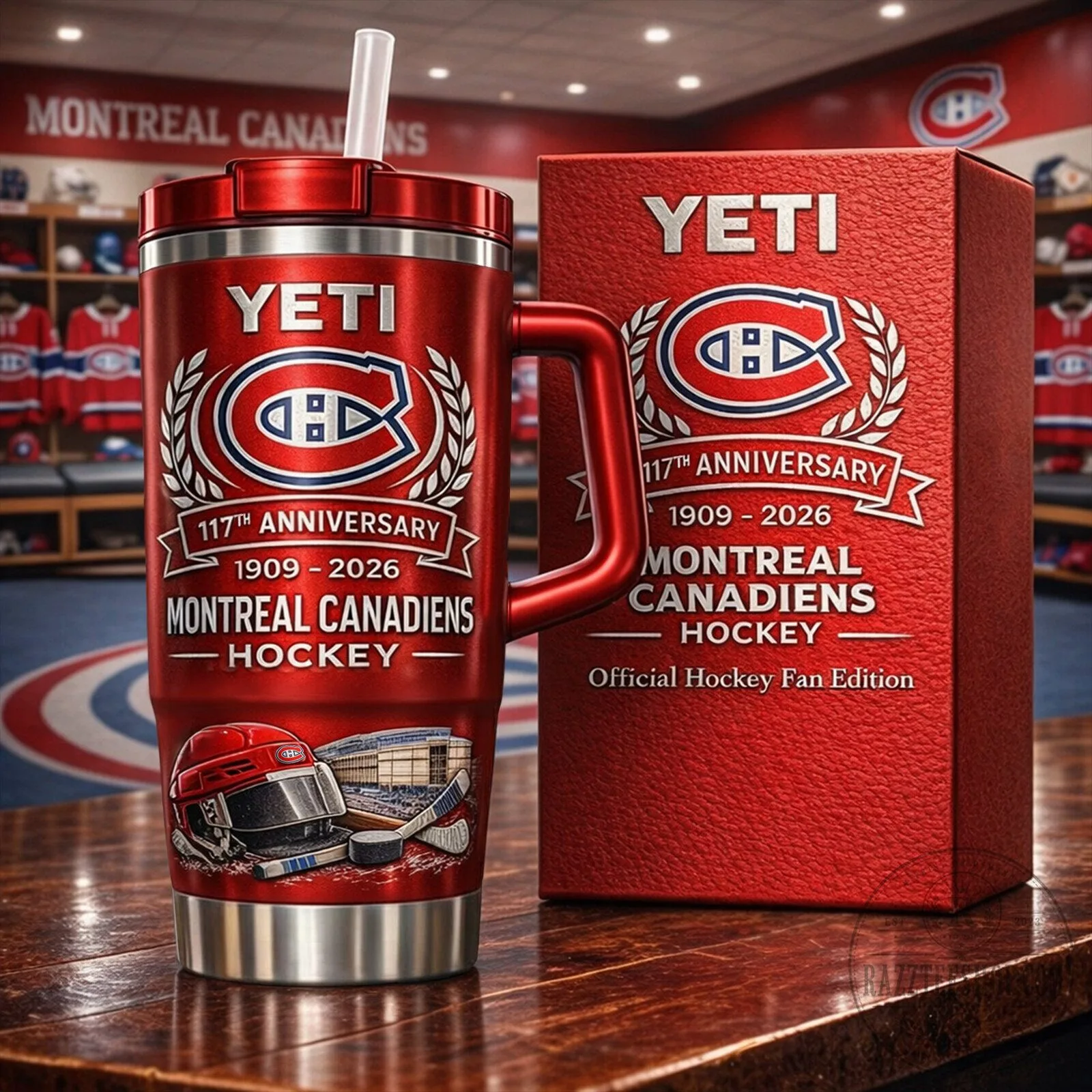 Montreal Canadiens 117th Anniversary Hockey Team Insulated Tumbler with Handle