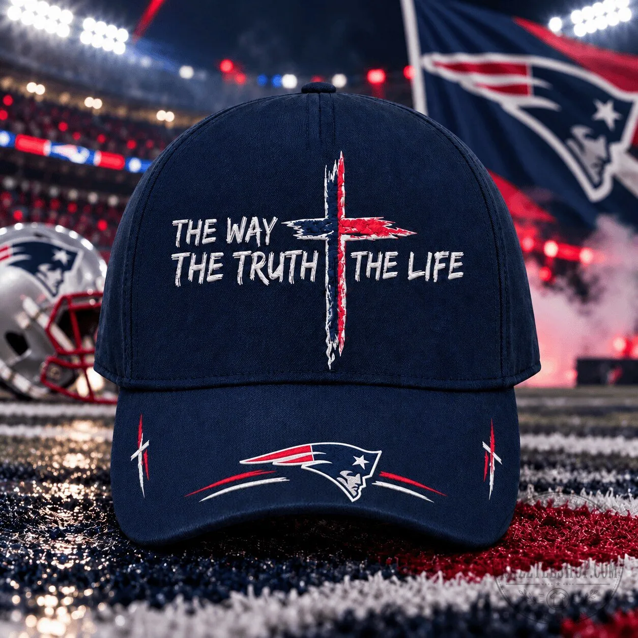 New England Patriots Football Christian Cross Faith Cap Hat