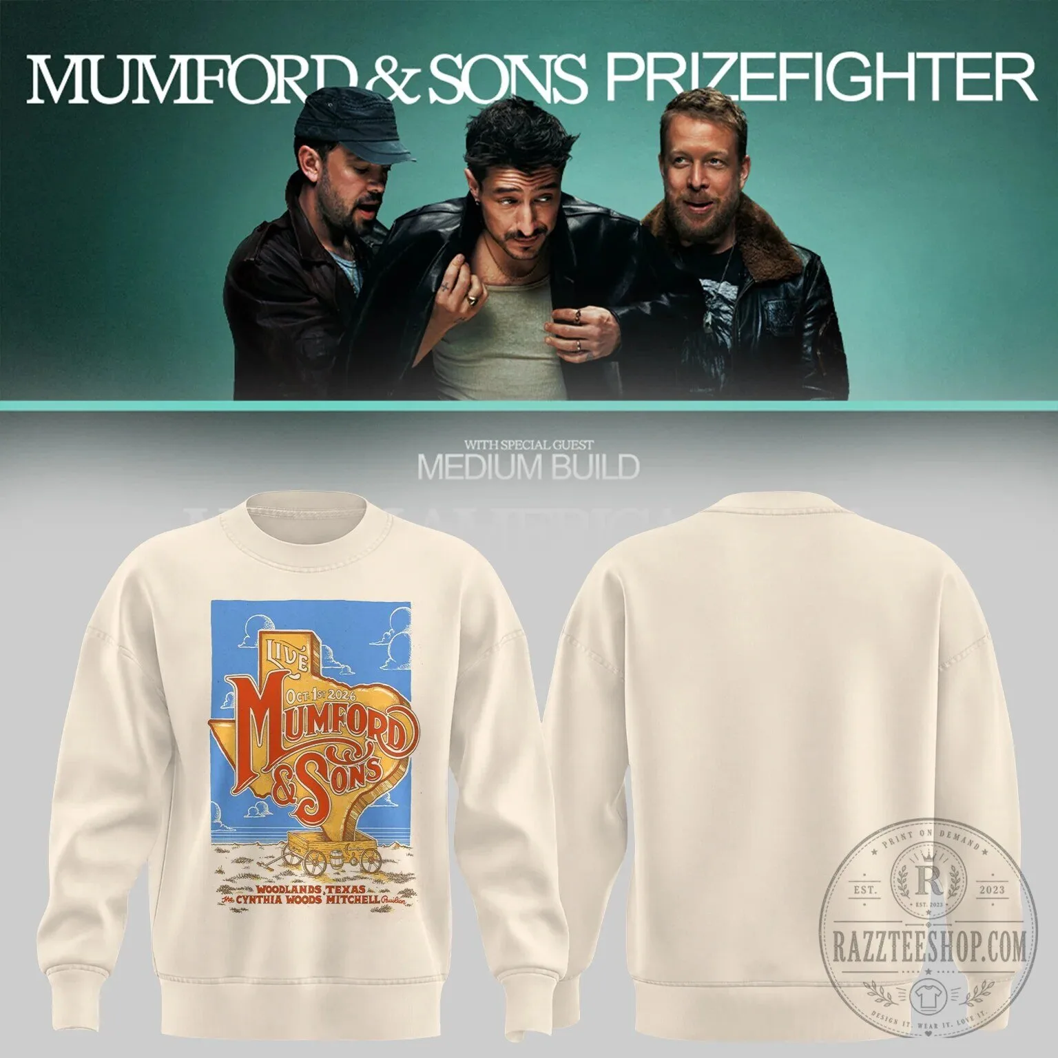Mumford And Sons The Woodlands Texas Concert October 1 2026 Sweatshirt