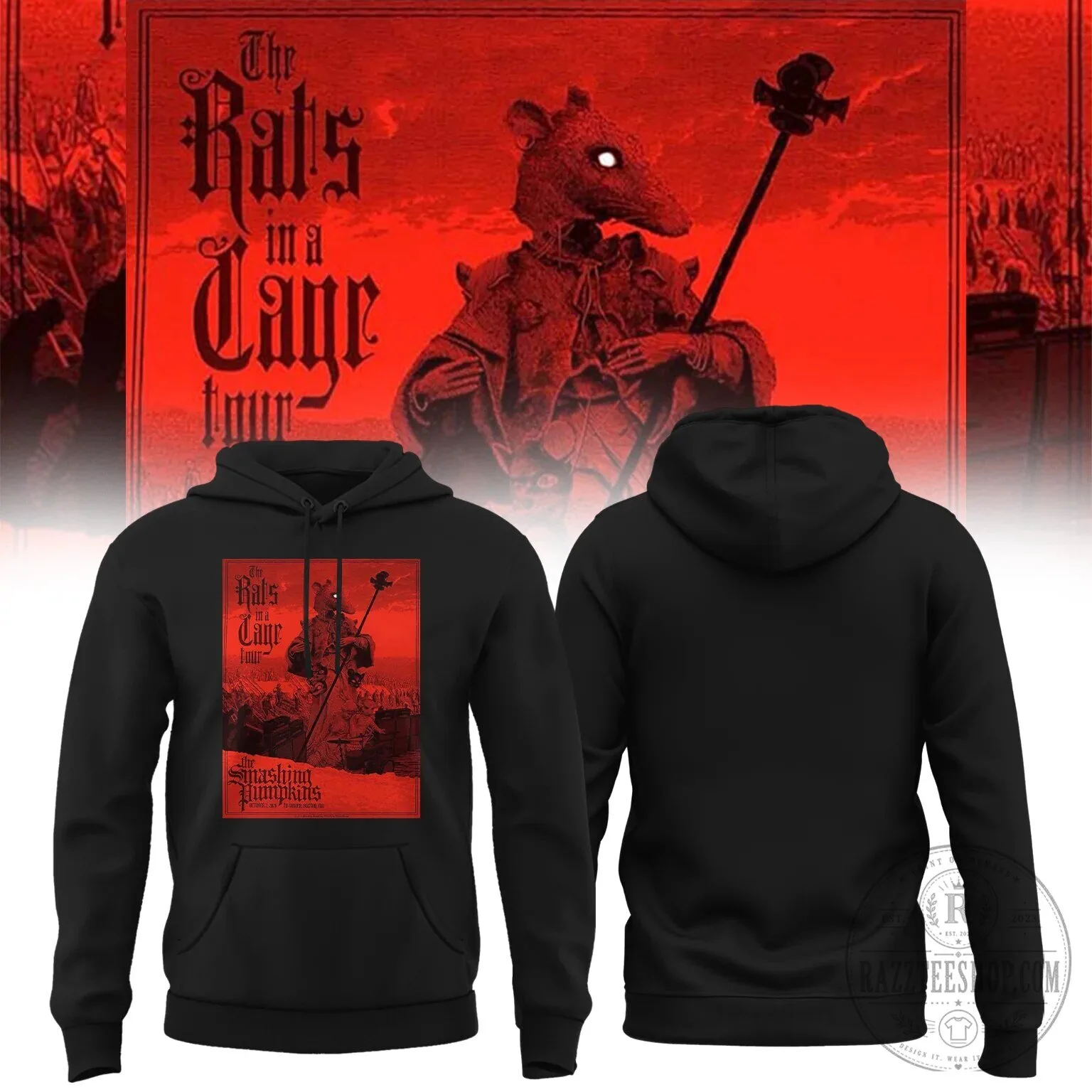 The Smashing Pumpkins Rats in a Cage Tour Boston 2026 Concert Hoodie