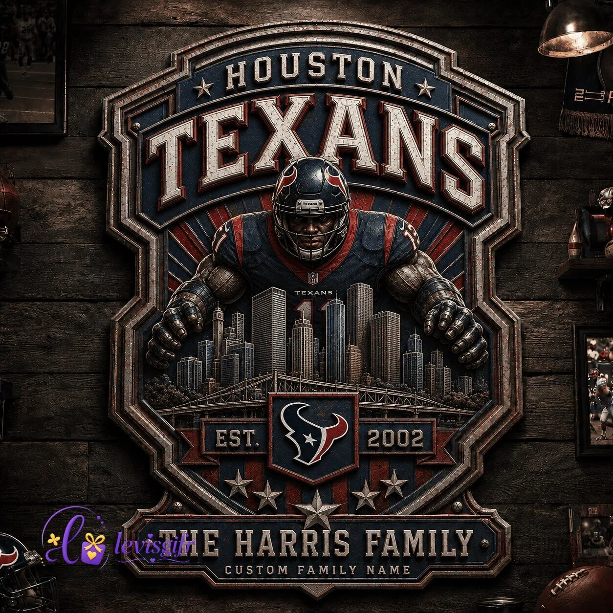 Houston Texans Football Personalized Vintage Metal Sign Wall Art Decor 2 Houston Texans Football Personalized Vintage Metal Sign Wall Art Decor
