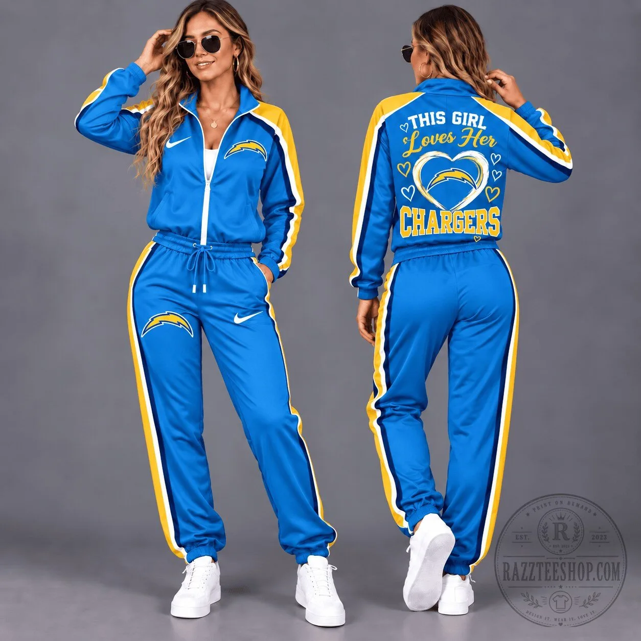 Los Angeles Chargers Women's Fan Love Tracksuit Set