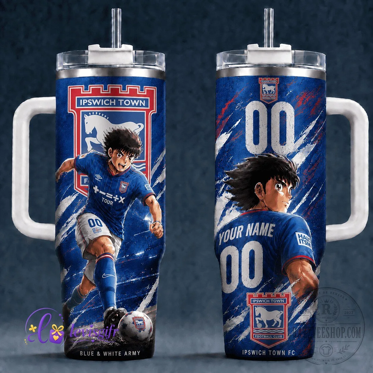 Ipswich Town Football Club Anime Soccer Player Personalized Tumbler