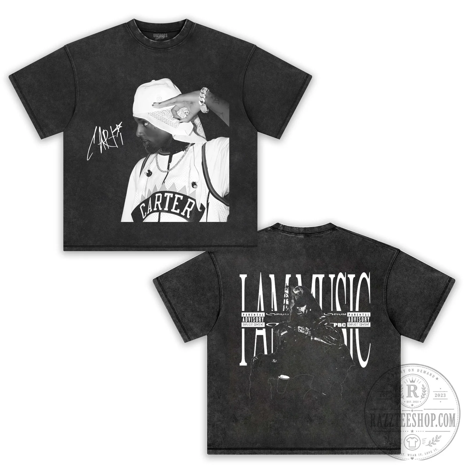 Black Graphic T-Shirt for Fans of Rapper Playboi Carti Music 7 Black Graphic T-Shirt for Fans of Rapper Playboi Carti Music