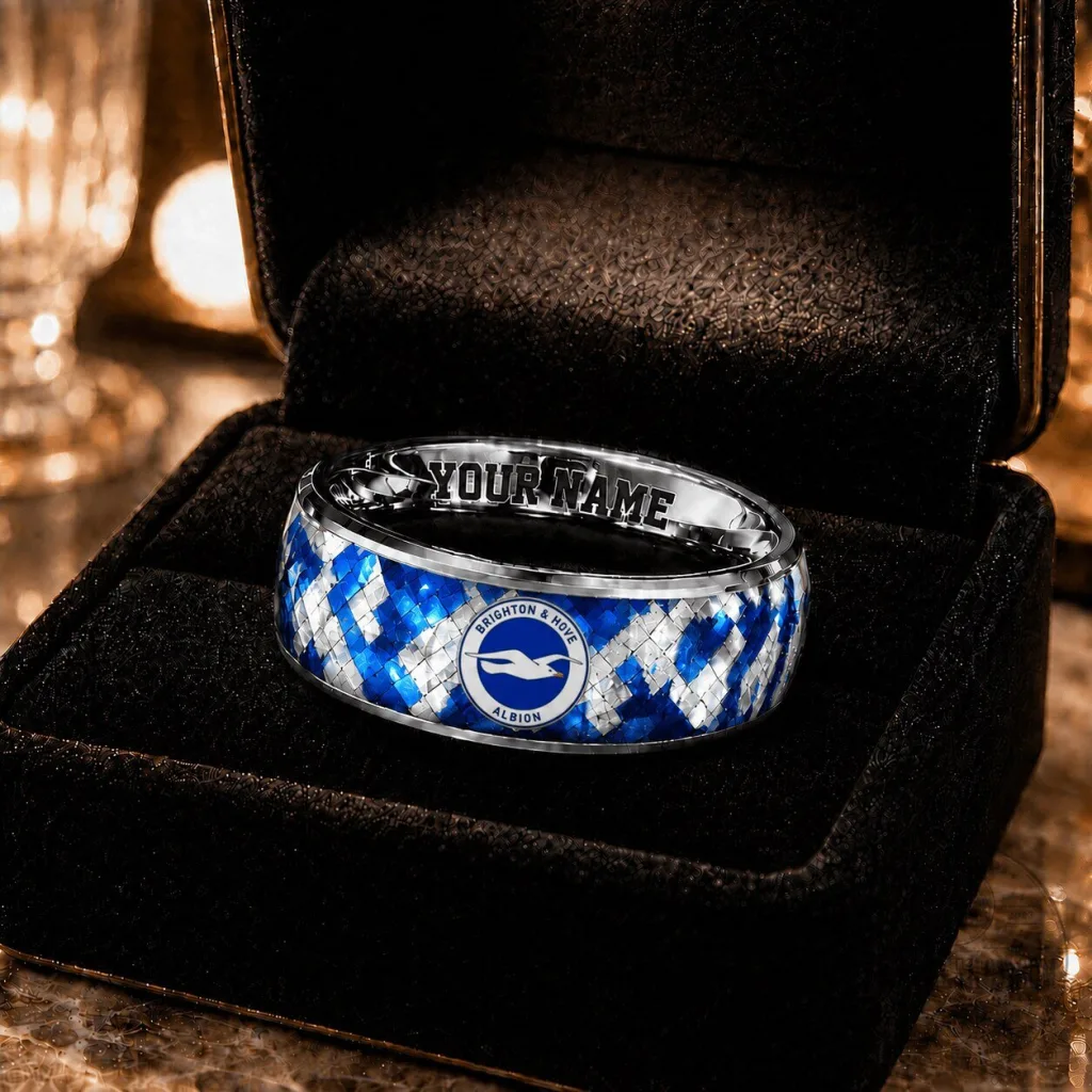 Brighton & Hove Albion FC Custom Name Ring for Football Fans Brighton & Hove Albion FC Custom Name Ring for Football Fans