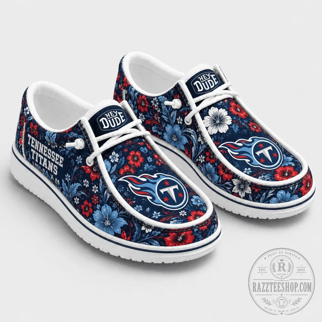 Tennessee Titans Floral Pattern Hey Dude Shoes Tennessee Titans Floral Pattern Hey Dude Shoes