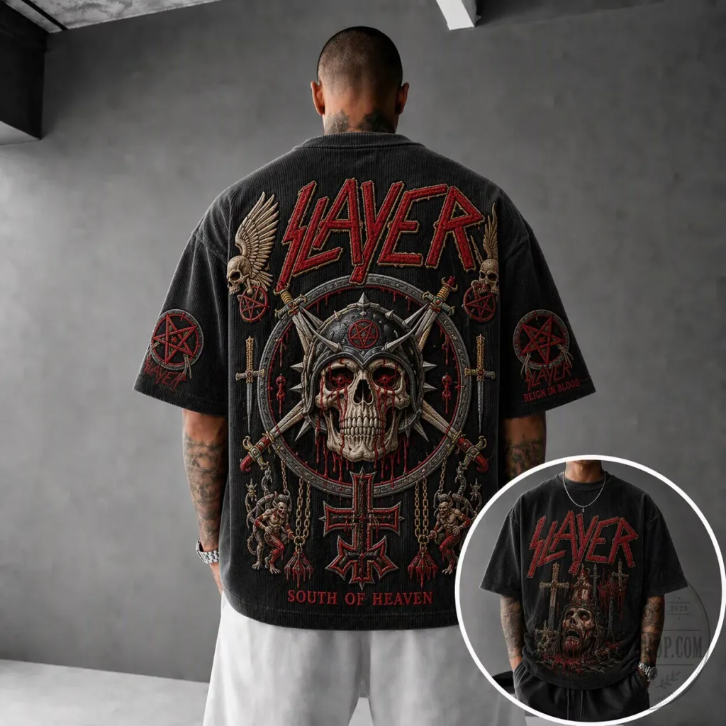 Slayer South of Heaven Reign in Blood Heavy Metal Band Short-Sleeve T-Shirt Slayer South of Heaven Reign in Blood Heavy Metal Band Short-Sleeve T-Shirt