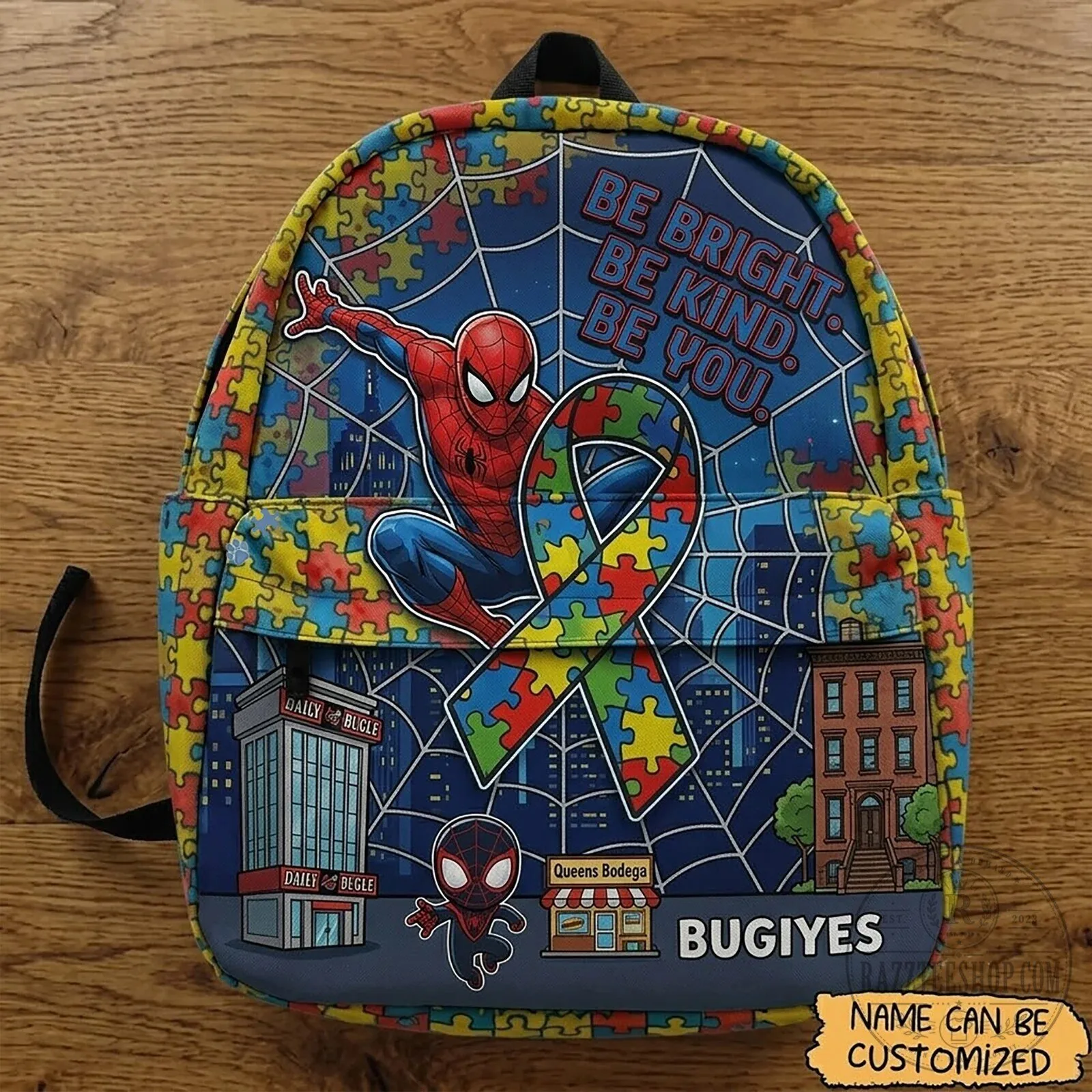 Spider-Man Autism Awareness Be Bright Be Kind Be You Kids Backpack