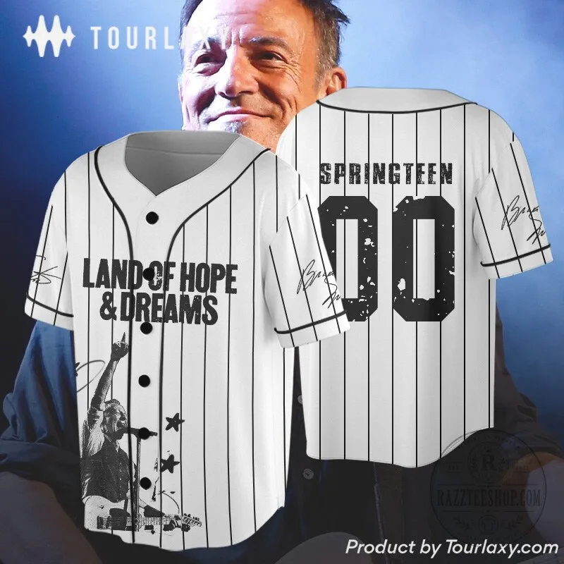 Baseball Jersey featuring Bruce Springsteen's Land of Hope and Dreams 5 Baseball Jersey featuring Bruce Springsteen