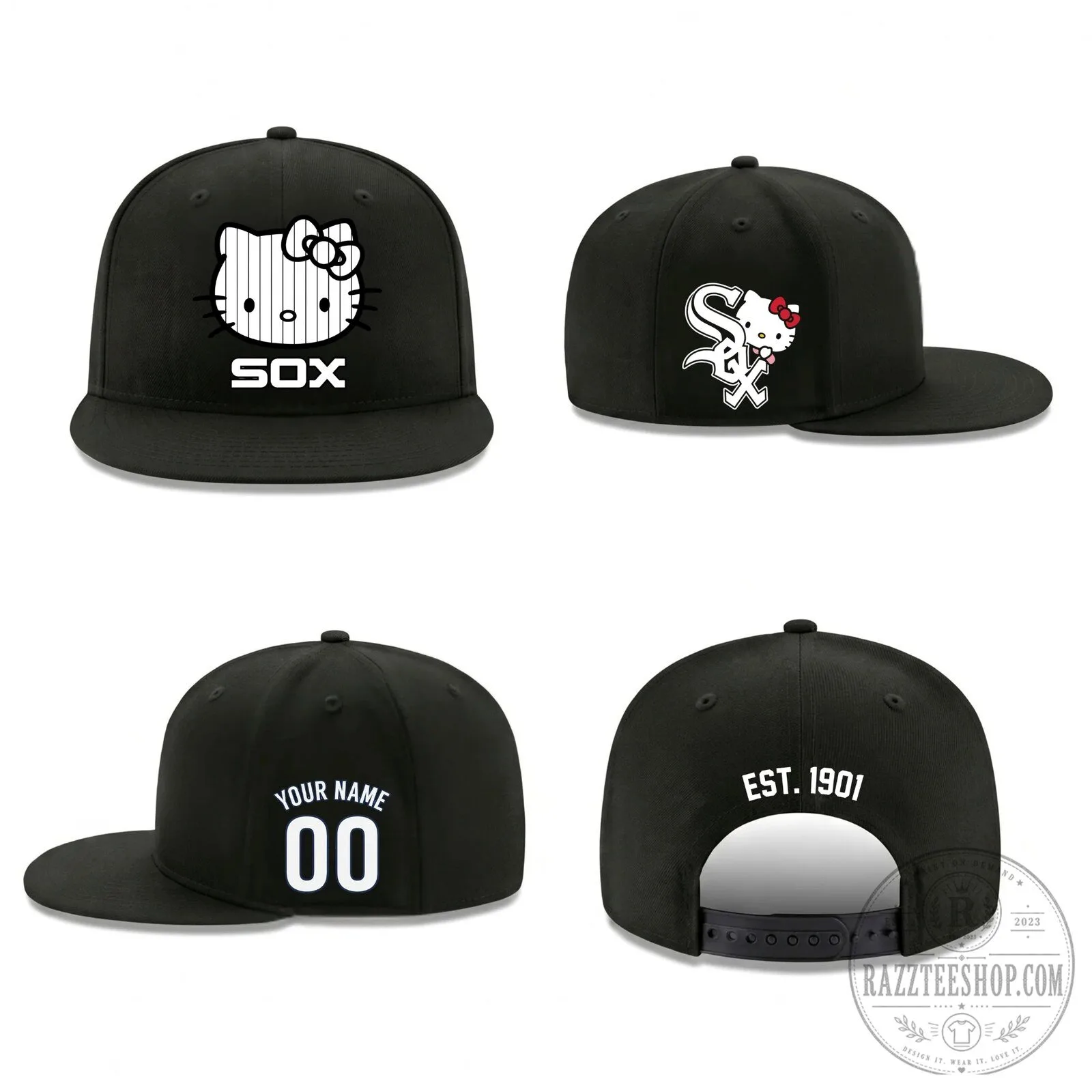 Hello Kitty Chicago White Sox Personalized Snapback Hat