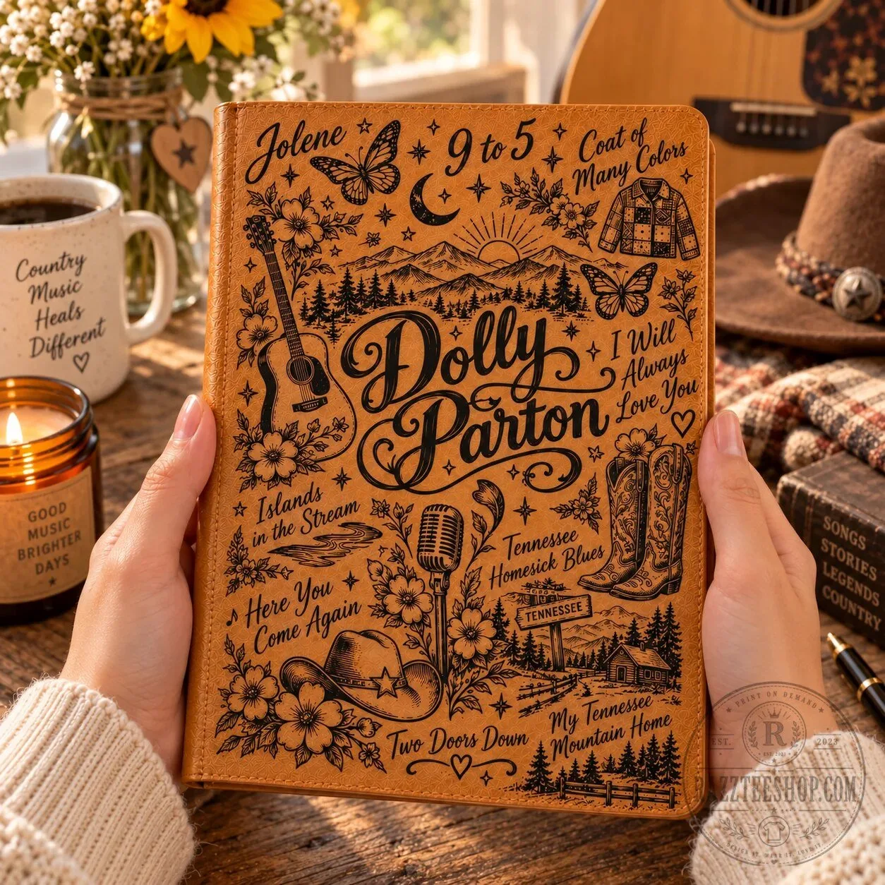 Country Music Dolly Parton Engraved Vegan Leather Journal Notebook 8 Country Music Dolly Parton Engraved Vegan Leather Journal Notebook