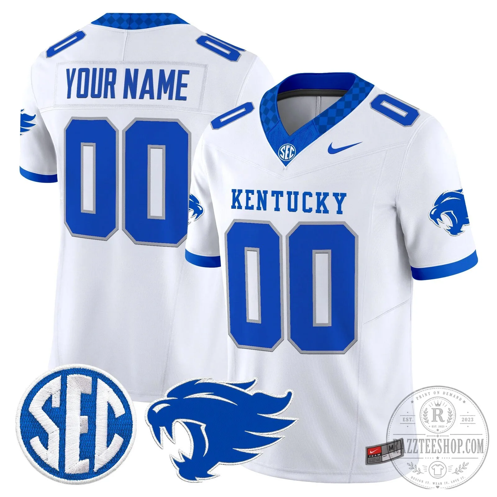 Kentucky Wildcats Custom Football Jersey with Personalized Name and Number 11 Kentucky Wildcats Custom Football Jersey with Personalized Name and Number