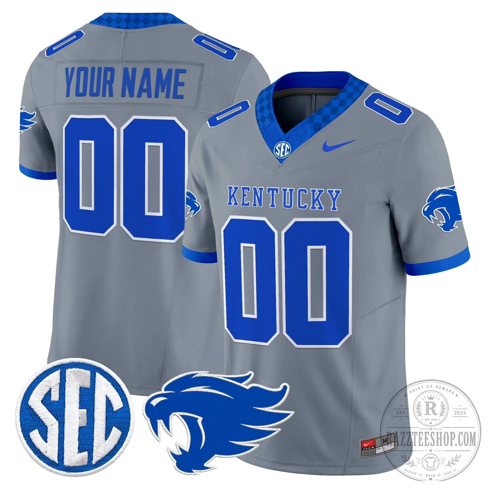 Kentucky Wildcats Custom Football Jersey with Personalized Name and Number 13 Kentucky Wildcats Custom Football Jersey with Personalized Name and Number