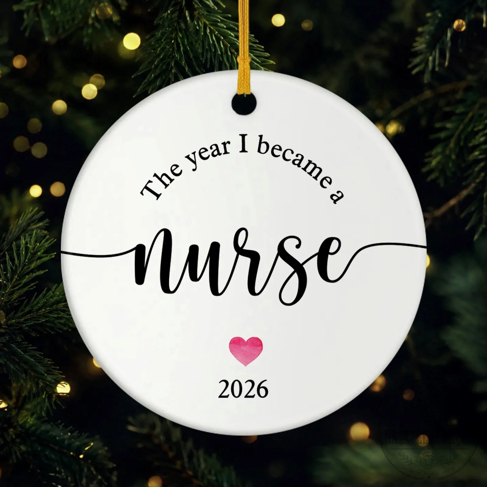 The Year I Became A Nurse 2026 Ceramic Christmas Tree Ornament 1 The Year I Became A Nurse 2026 Ceramic Christmas Tree Ornament