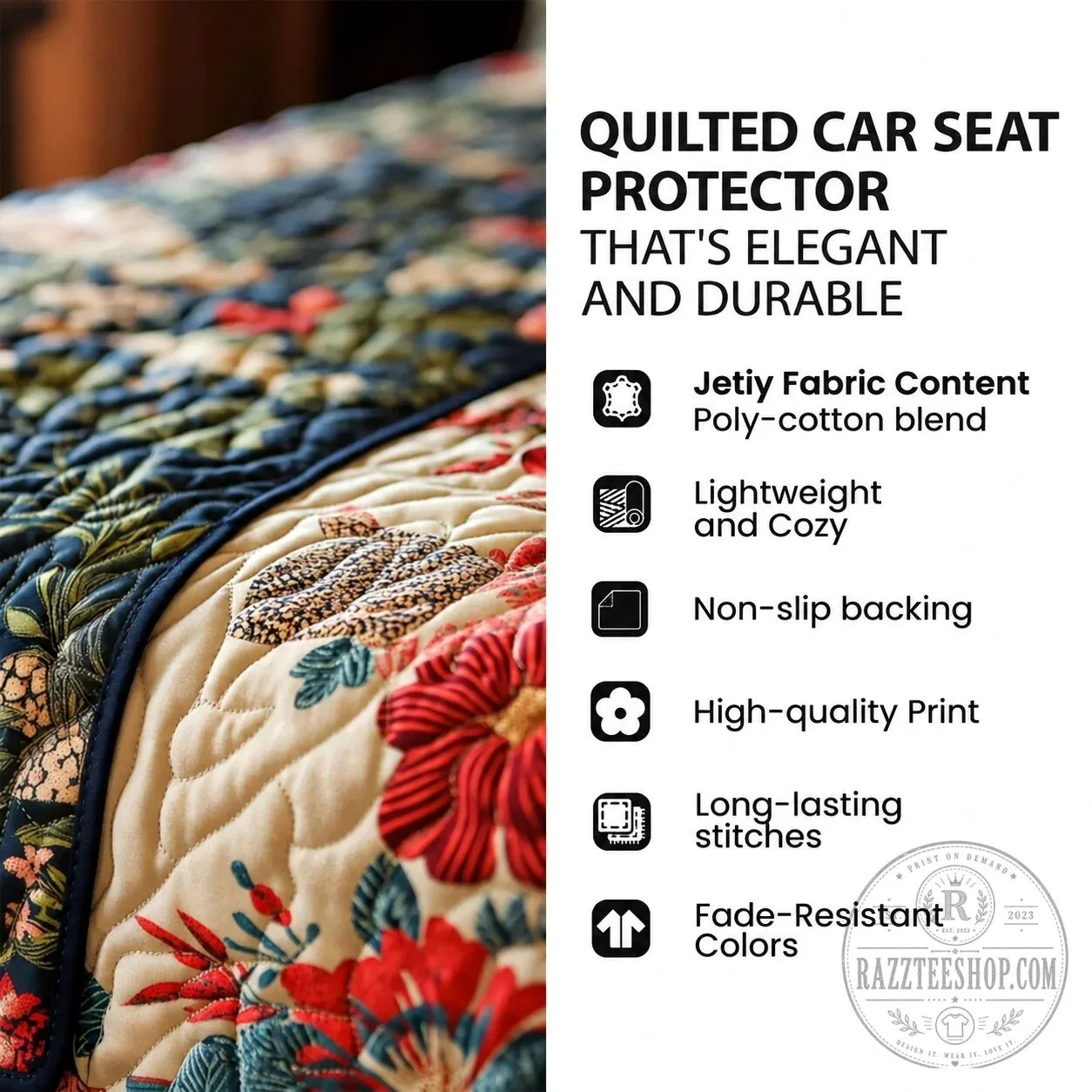 African Patchwork Quilted Car Seat Cover Protector with Map of Africa Design 9 African Patchwork Quilted Car Seat Cover Protector with Map of Africa Design