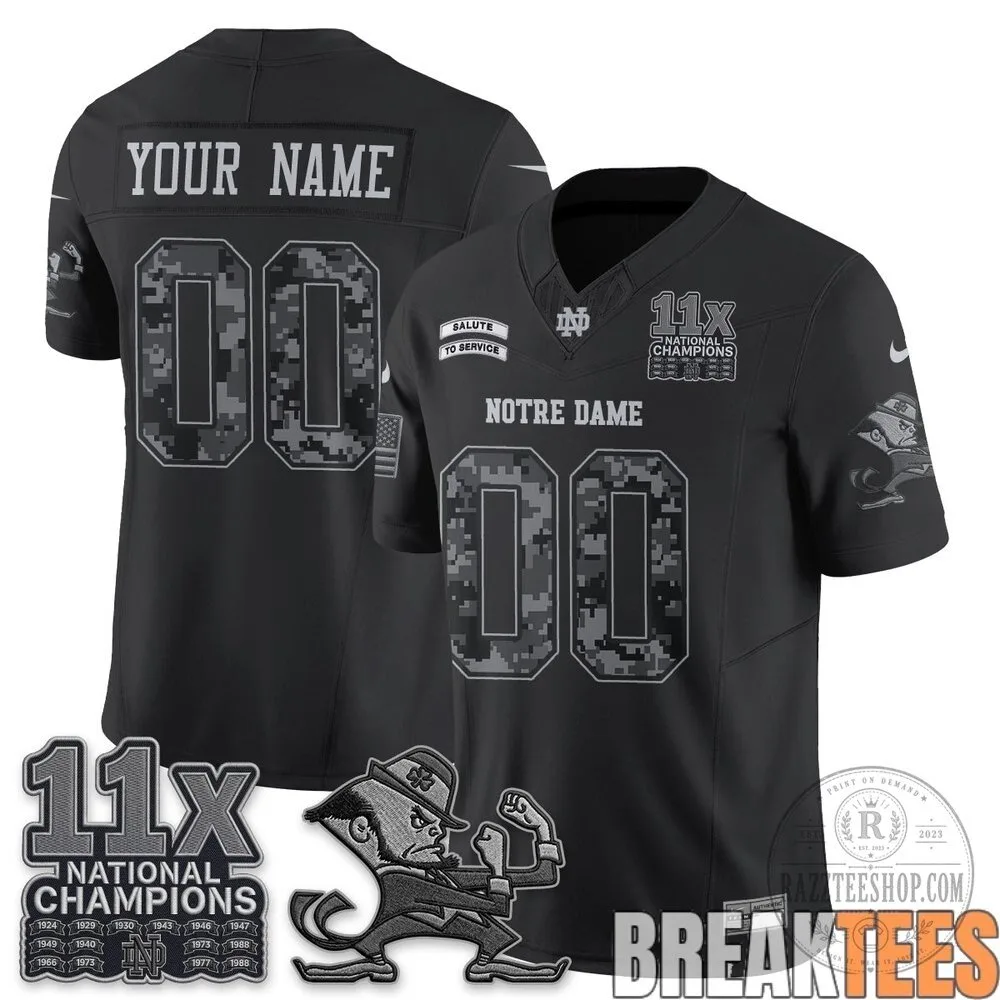 Notre Dame Fighting Irish Salute To Service Custom Football Jersey
