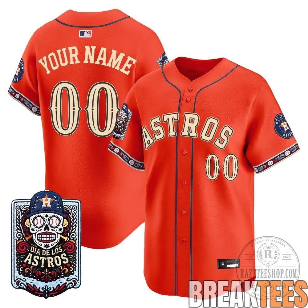 Houston Astros Day of the Dead Custom Baseball Jersey 9 Houston Astros Day of the Dead Custom Baseball Jersey