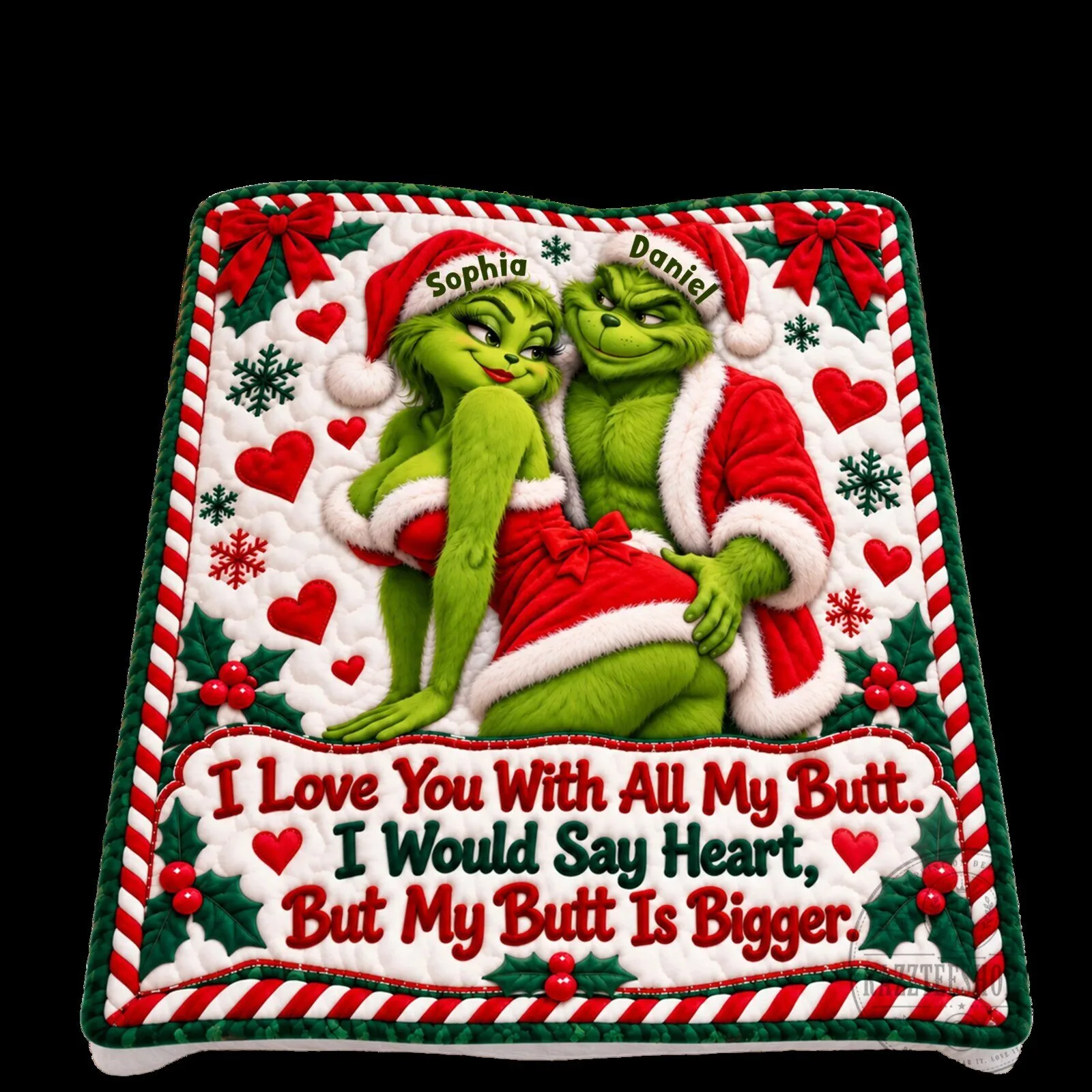 Funny Grinch Couple I Love You With All My Butt Christmas Blanket 13 Funny Grinch Couple I Love You With All My Butt Christmas Blanket