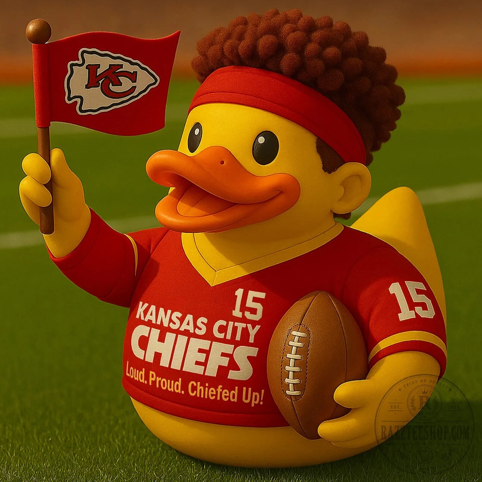 Kansas City Chiefs Football Fan Rubber Duck Figurine