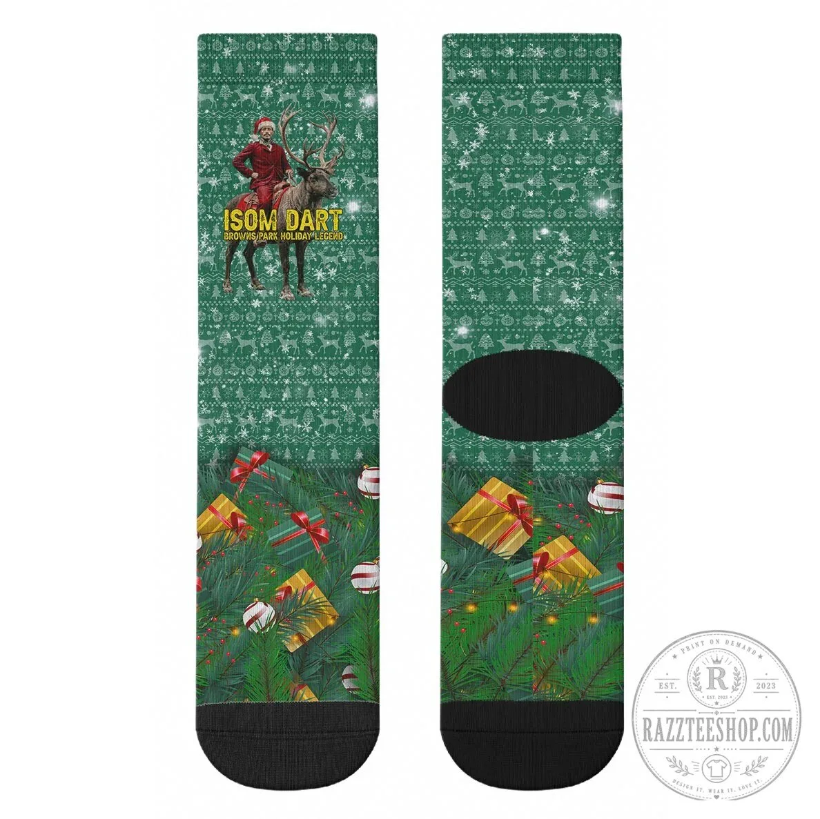 Isom Dart Cowboy Santa Reindeer Christmas Holiday Crew Socks 13 Isom Dart Cowboy Santa Reindeer Christmas Holiday Crew Socks