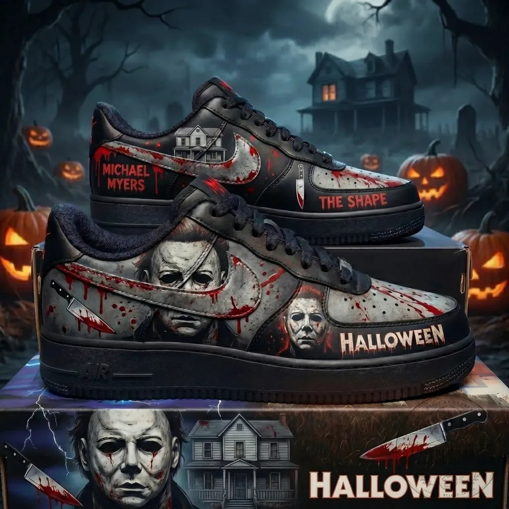 Michael Myers The Shape Halloween Horror Movie Low-Top Shoes Michael Myers The Shape Halloween Horror Movie Low-Top Shoes