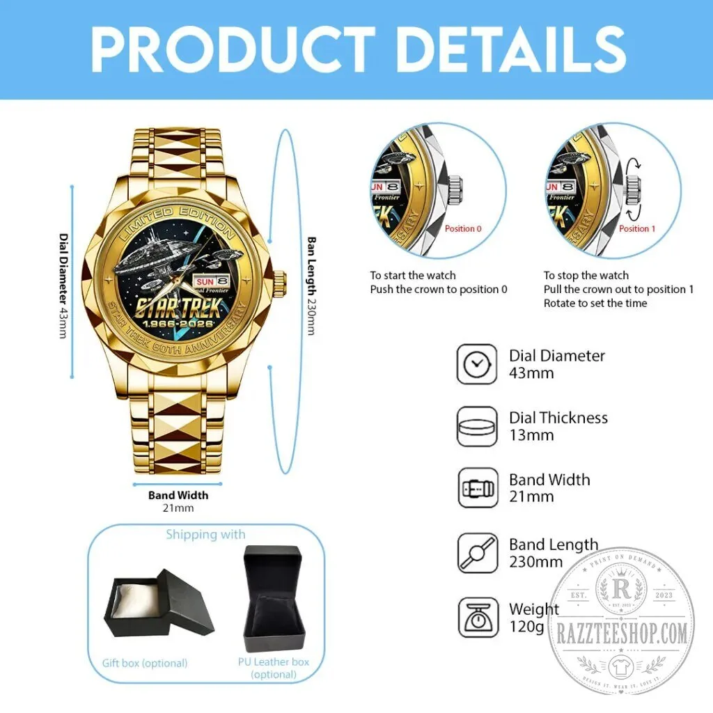 Star Trek 60th Anniversary Limited Edition Gold Quartz Watch 12 Star Trek 60th Anniversary Limited Edition Gold Quartz Watch