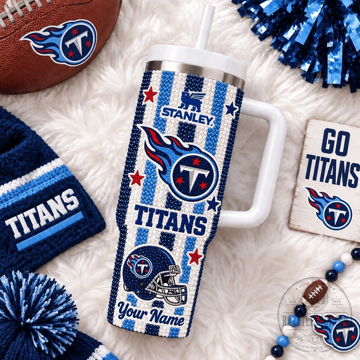 Tennessee Titans NFL Stanley Tumbler Personalized Football Team Fan Gift