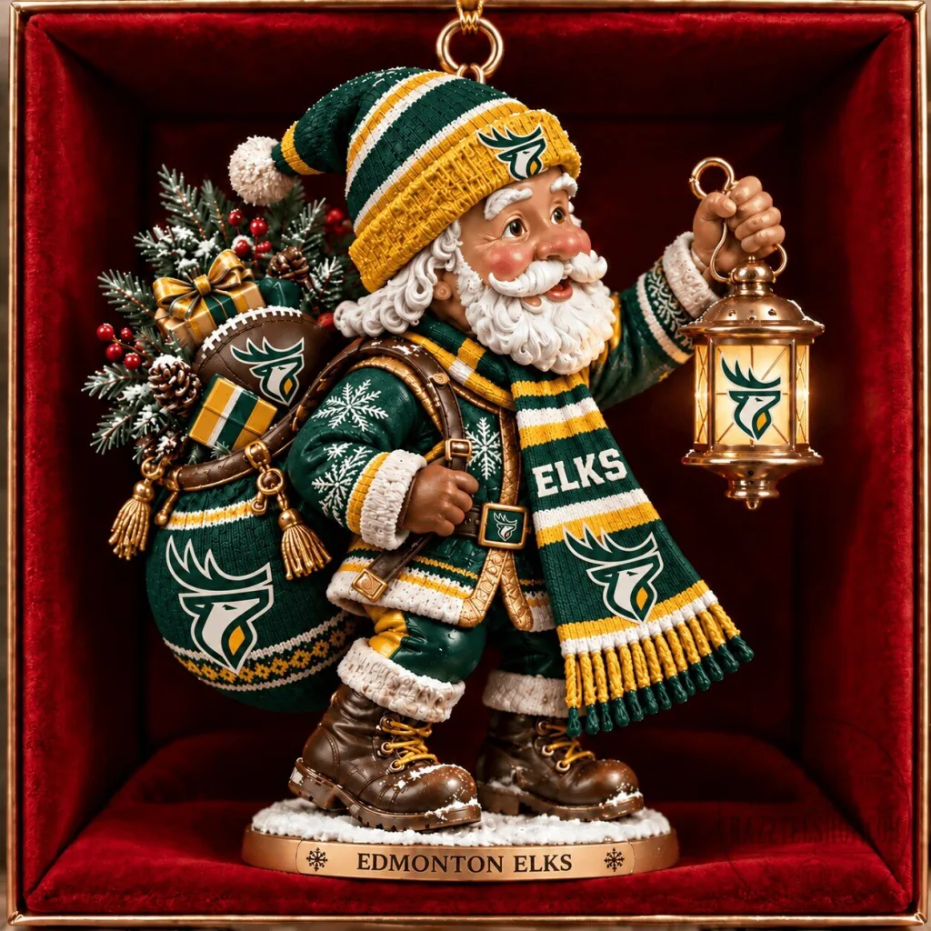 Edmonton Elks Football Team Santa Claus Christmas Tree Ornament Edmonton Elks Football Team Santa Claus Christmas Tree Ornament