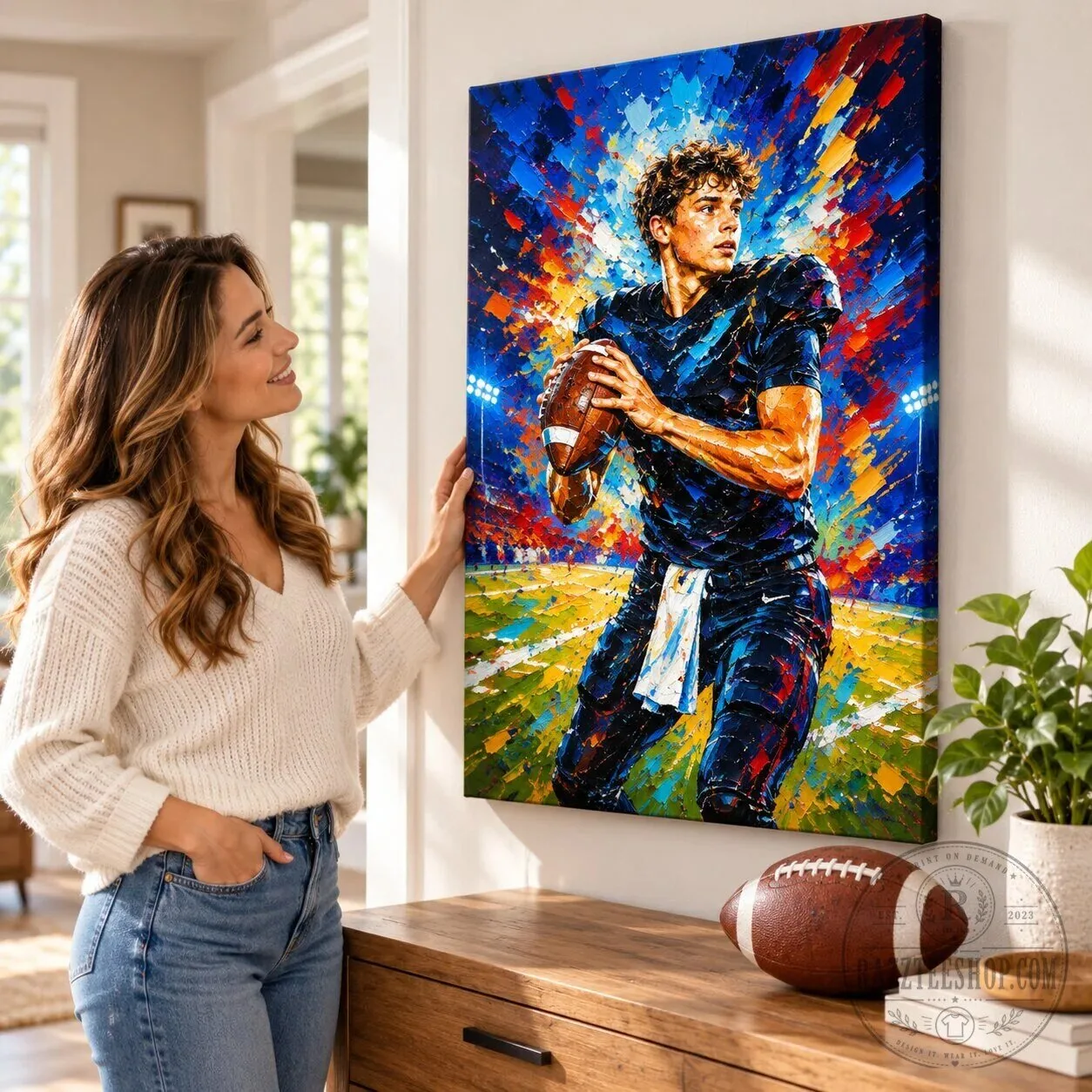 American Football Player Oil Painting Style Canvas Wall Art 9 American Football Player Oil Painting Style Canvas Wall Art