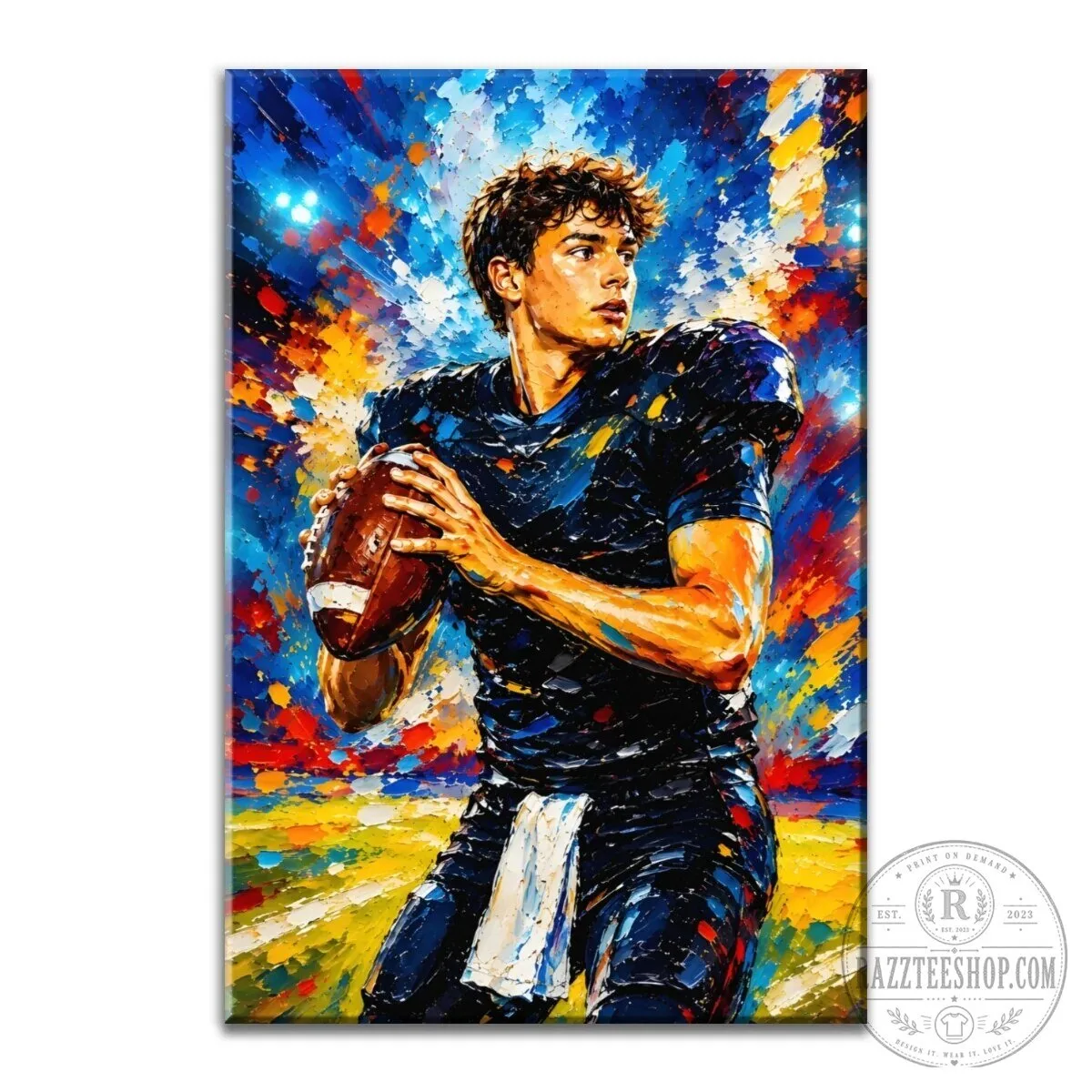 American Football Player Oil Painting Style Canvas Wall Art 13 American Football Player Oil Painting Style Canvas Wall Art