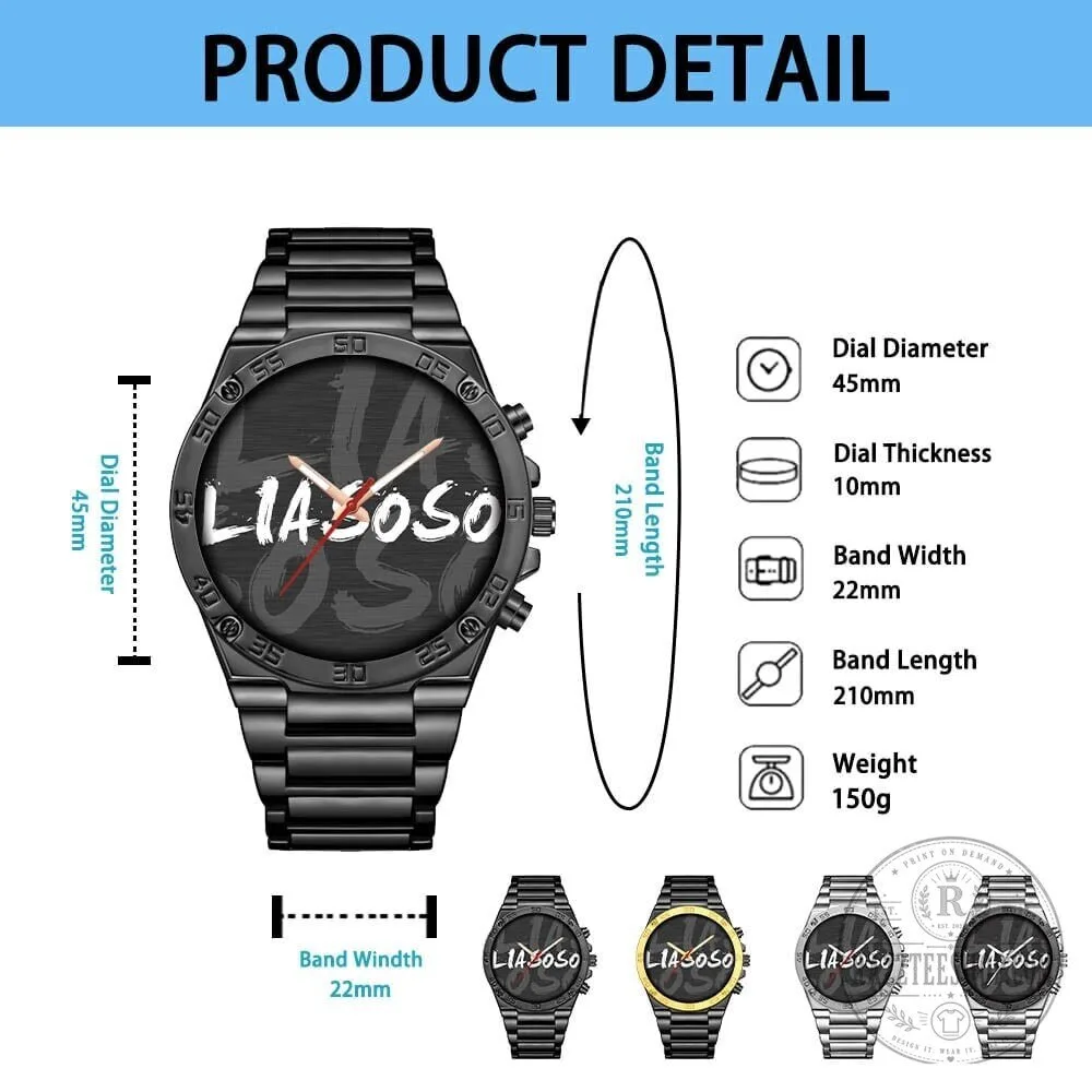 Volvo Car Company Logo Black and Gold Stainless Steel Men's Watch 16 Volvo Car Company Logo Black and Gold Stainless Steel Men