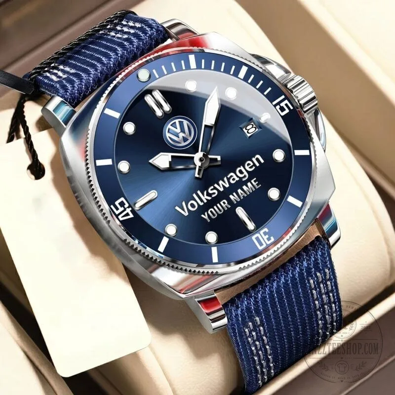 Volkswagen Personalized Luxury Fashion Men's Sport Watch with Blue Dial