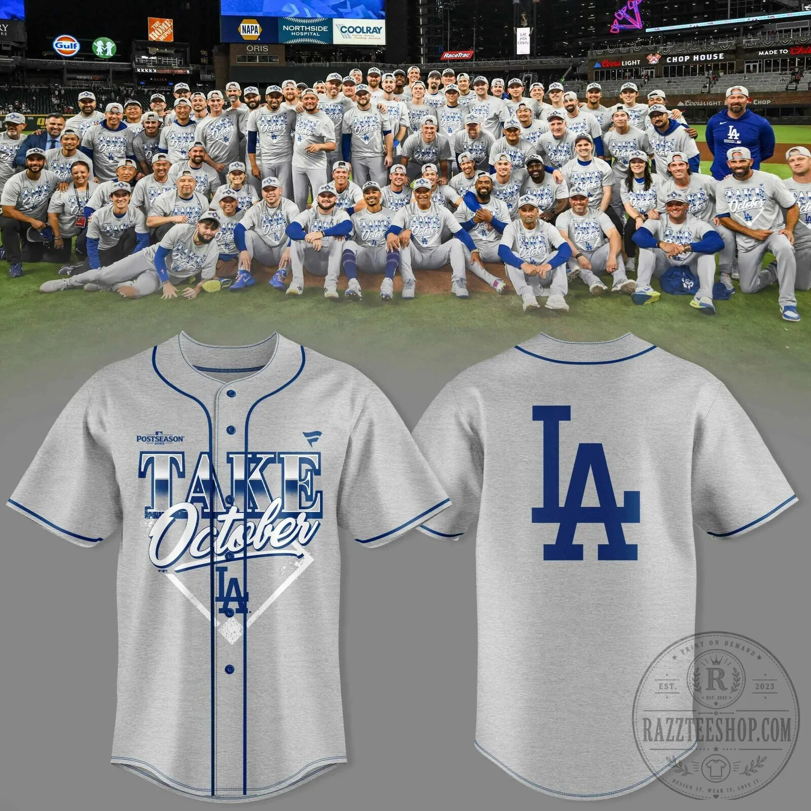 Los Angeles Dodgers Take October Postseason Baseball Jersey