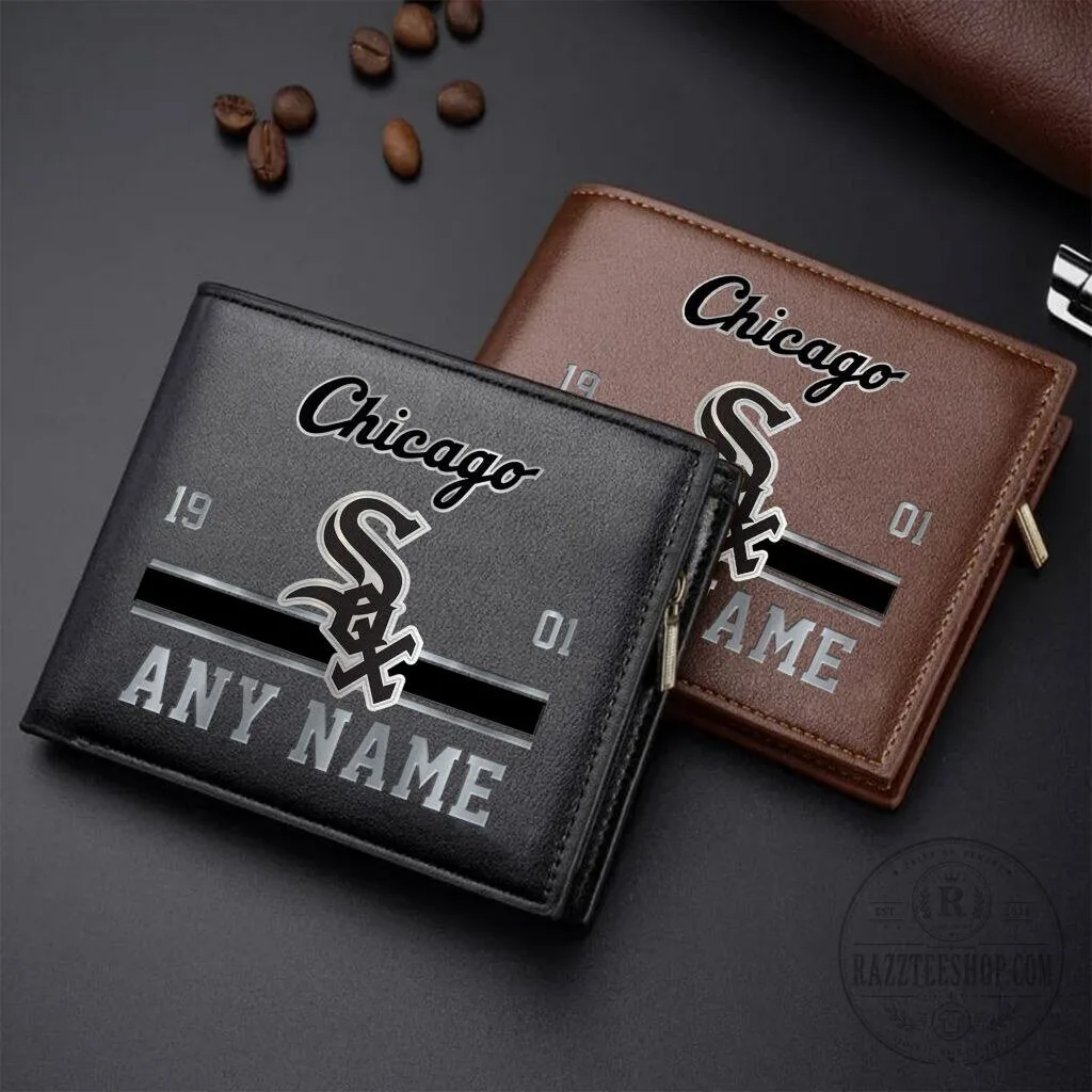 Chicago White Sox Personalized Name Leather Wallet