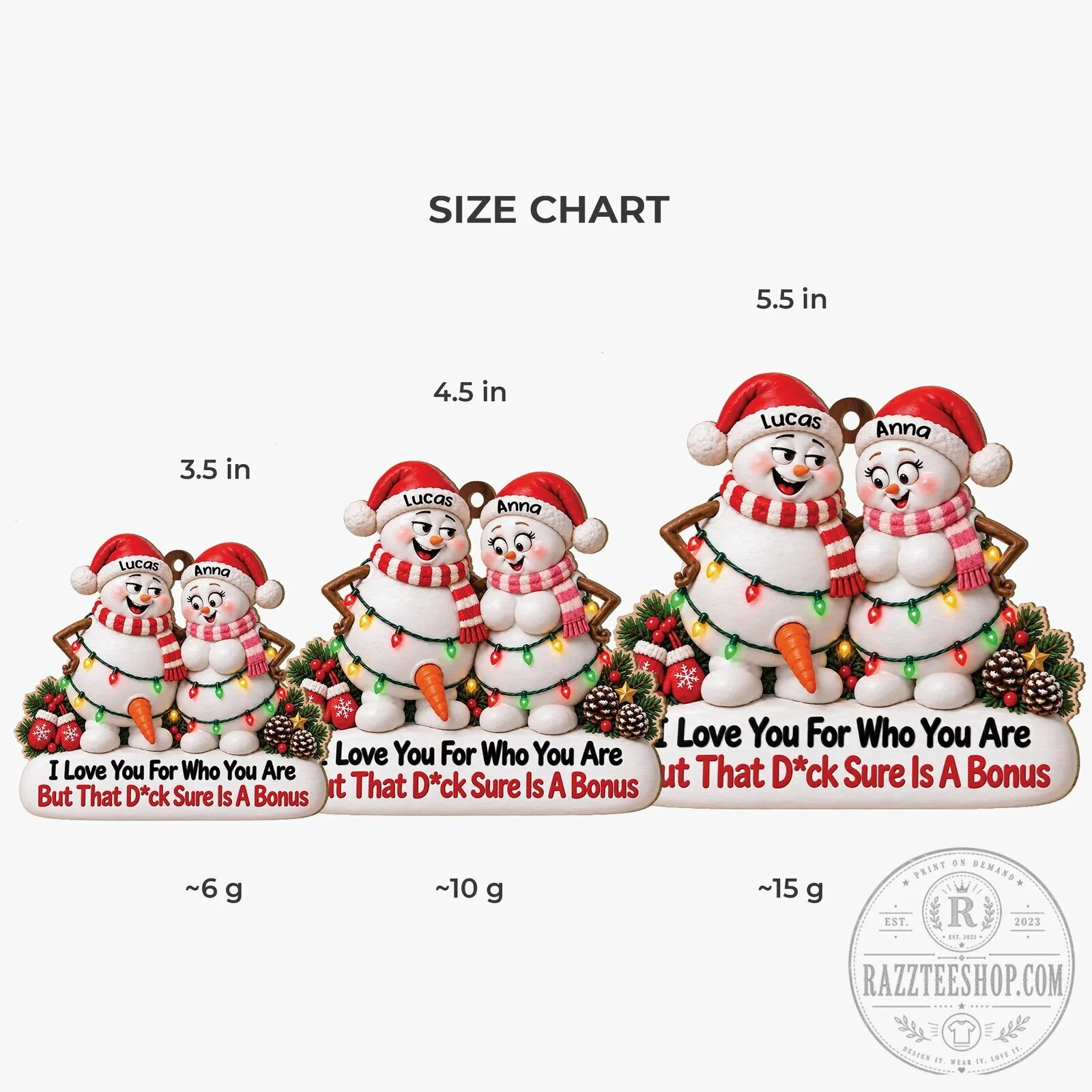 Naughty Couple Snowman Christmas Ornament - I Love You For Who You Are But That Sure Is A Bonus 13 Naughty Couple Snowman Christmas Ornament - I Love You For Who You Are But That Sure Is A Bonus