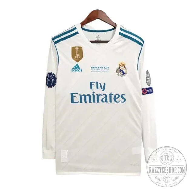 Real Madrid 2018 Champions League Final Long Sleeve Soccer Jersey