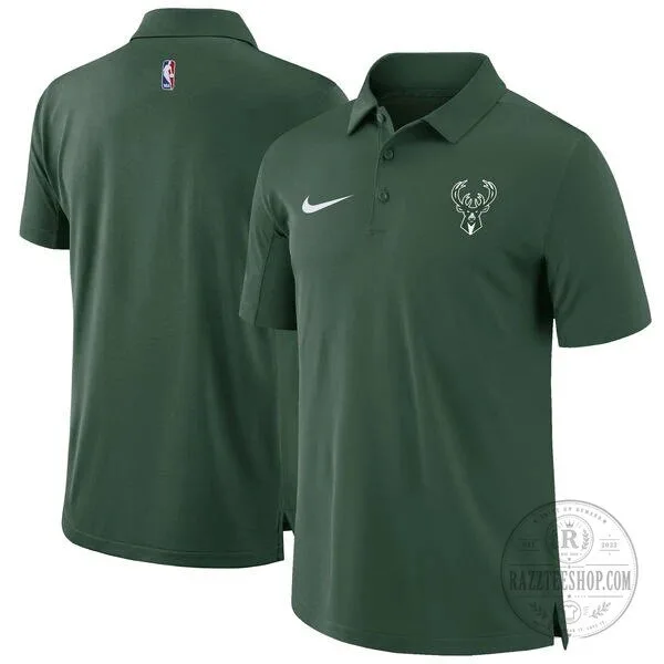 Milwaukee Bucks Green Nike Logo Performance Polo Shirt for Men
