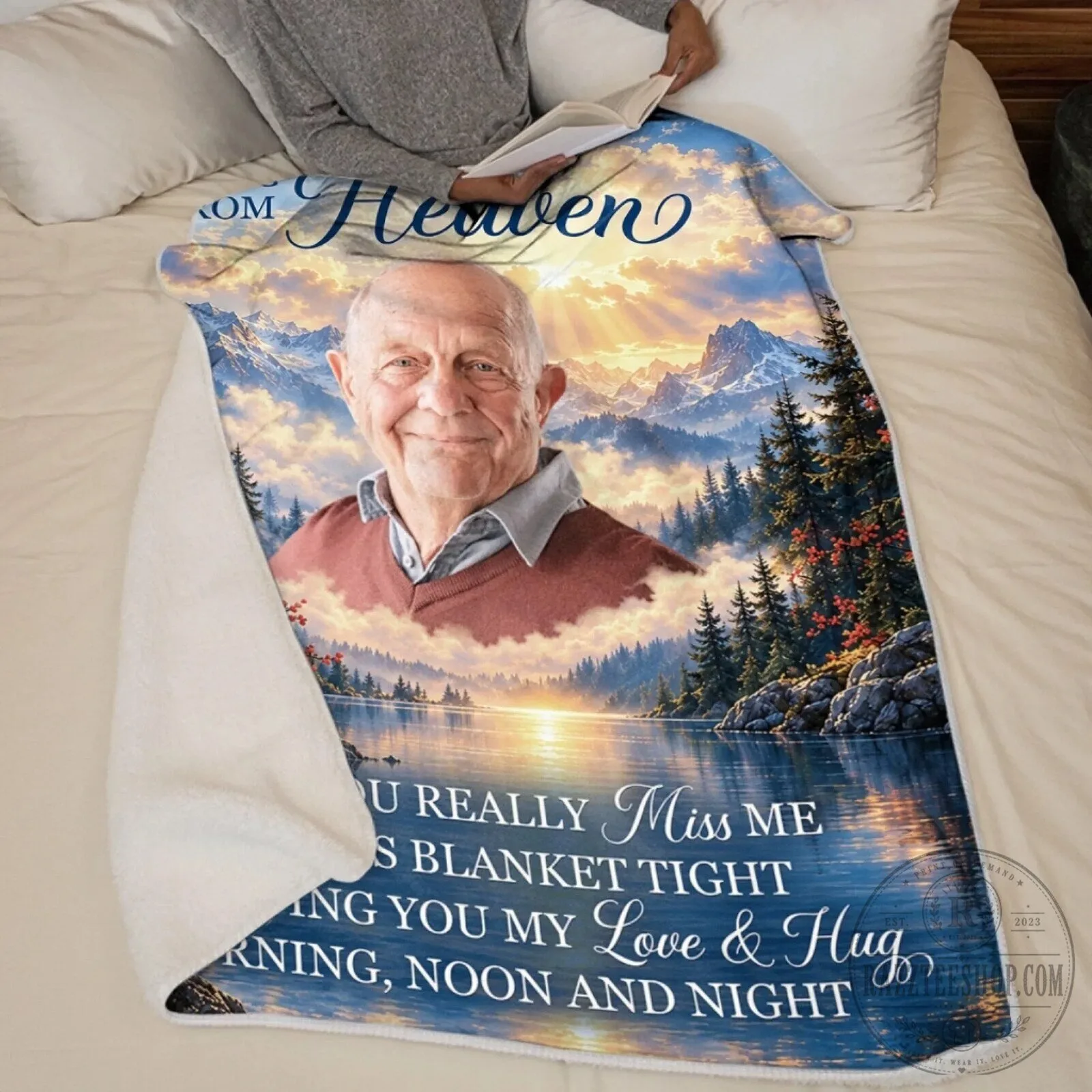 Custom Photo Memorial Sympathy Gift Blanket A Hug From Heaven 14 Custom Photo Memorial Sympathy Gift Blanket A Hug From Heaven