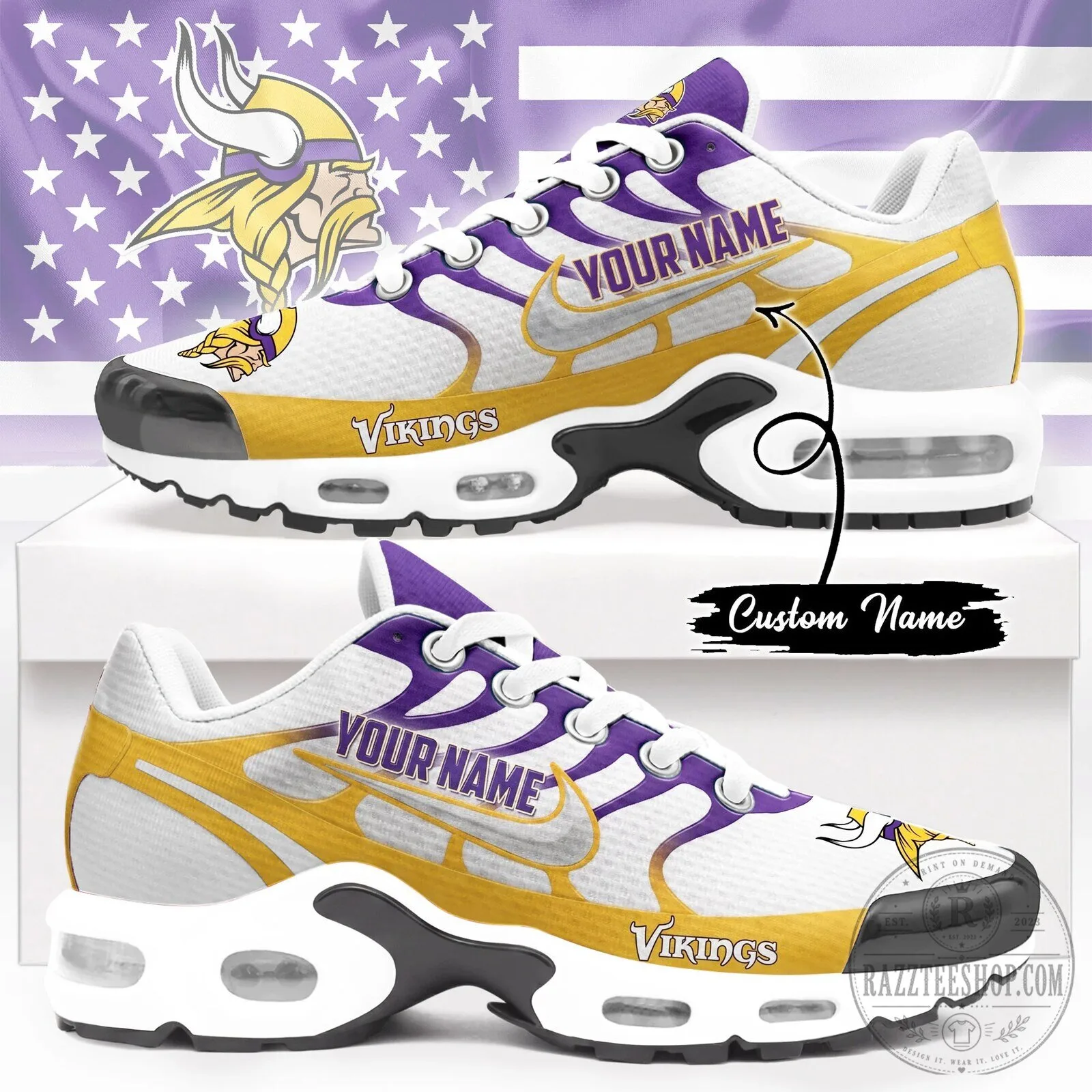 Minnesota Vikings Personalized NFL Custom Name Air Max Shoes