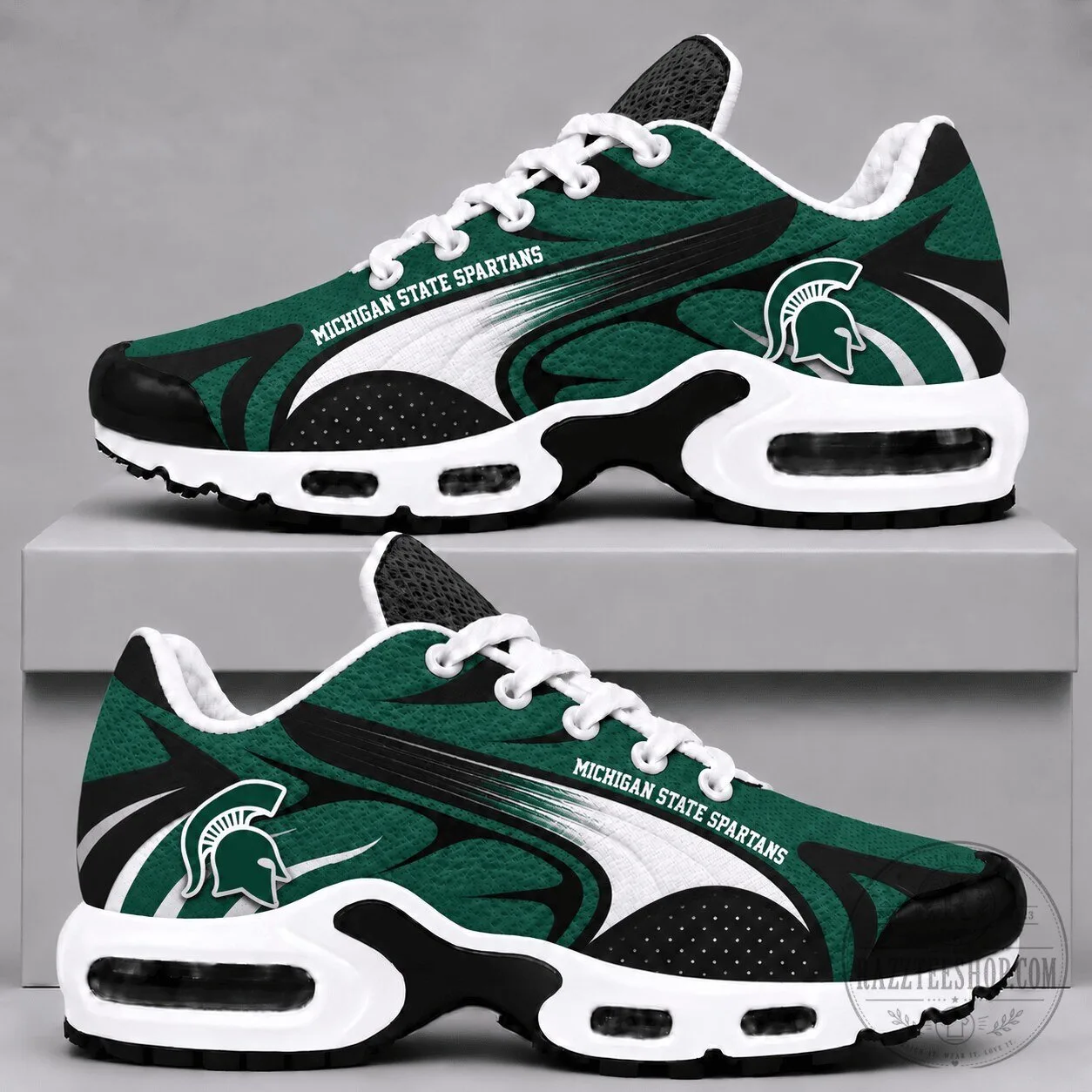 Michigan State Spartans NCAA Team Logo Athletic Running Shoes 2 Michigan State Spartans NCAA Team Logo Athletic Running Shoes