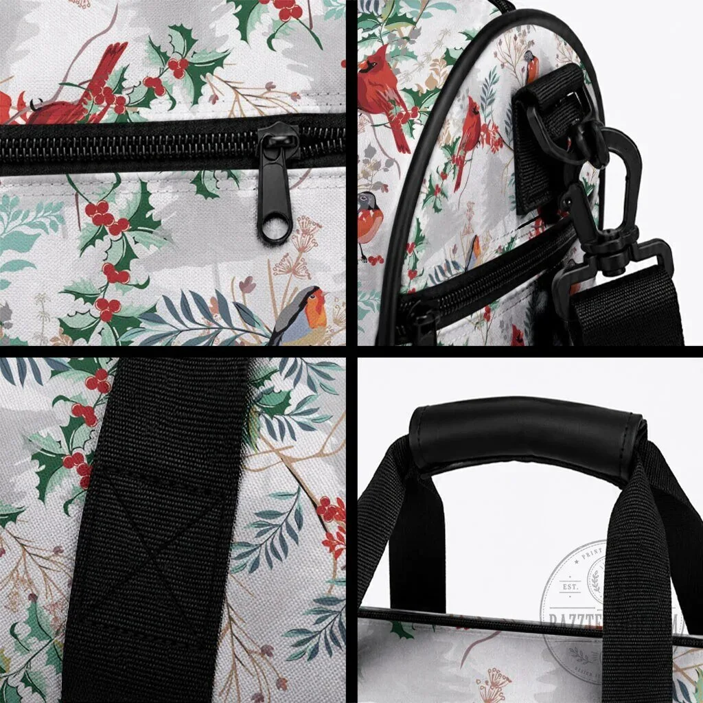 Christmas Cardinal Birds Winter Holiday Pattern Duffle Bag 10 Christmas Cardinal Birds Winter Holiday Pattern Duffle Bag