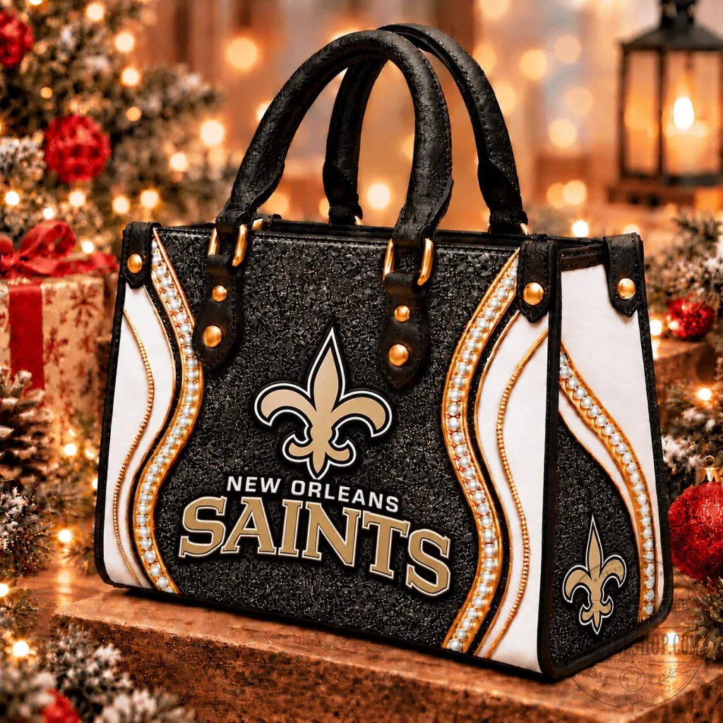 New Orleans Saints NFL Premium Leather Handbag for Women New Orleans Saints NFL Premium Leather Handbag for Women