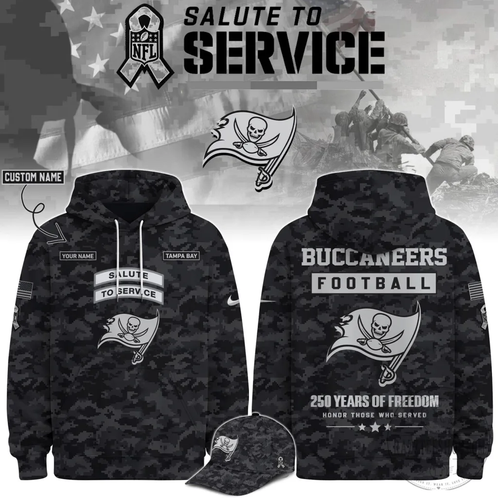 Salute To Service Veterans Day Hoodie for Tampa Bay Buccaneers Fans Salute To Service Veterans Day Hoodie for Tampa Bay Buccaneers Fans