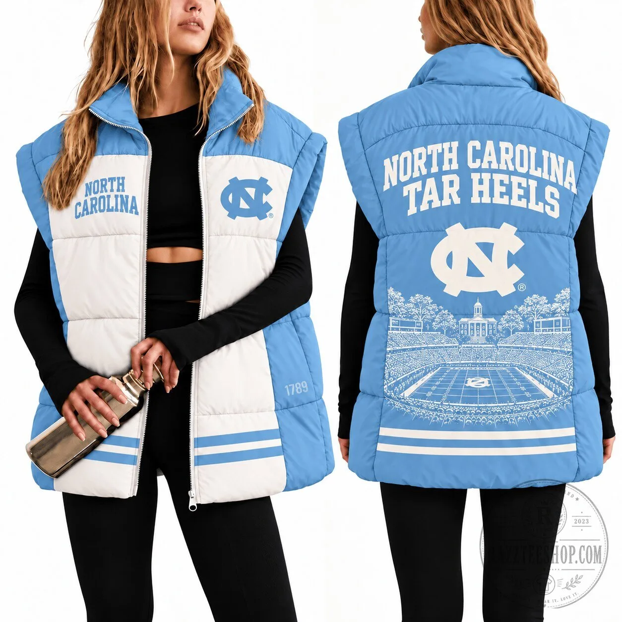 North Carolina Tar Heels University Stadium Women's Puffer Vest 5 North Carolina Tar Heels University Stadium Women