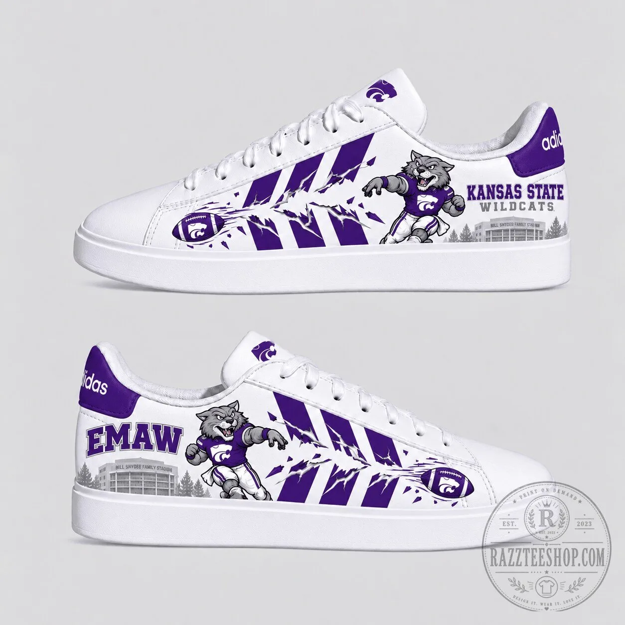 Kansas State Wildcats Football Team Mascot Bill Snyder Family Stadium Shoes