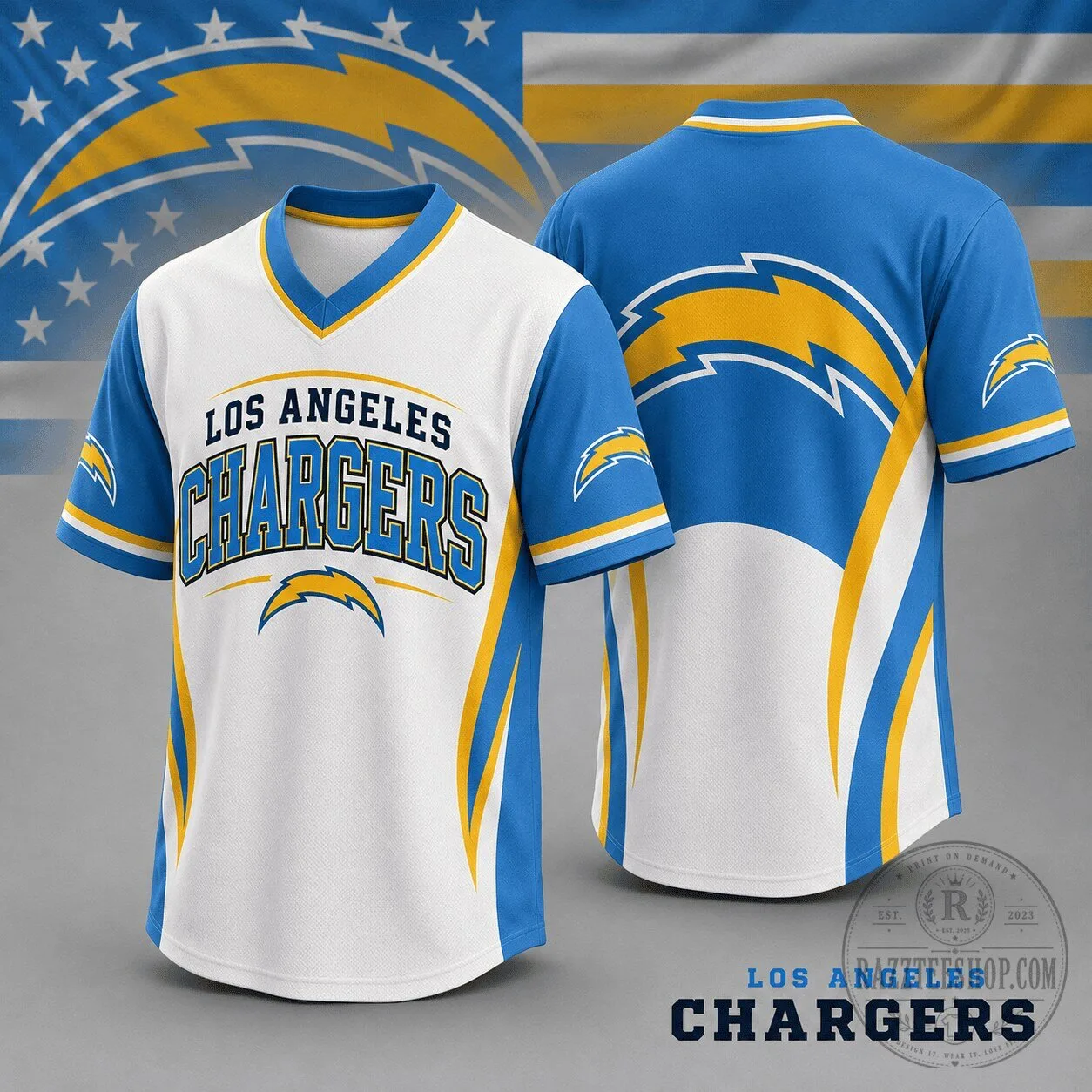 Baseball Jersey for Los Angeles Chargers NFL Team Spirit