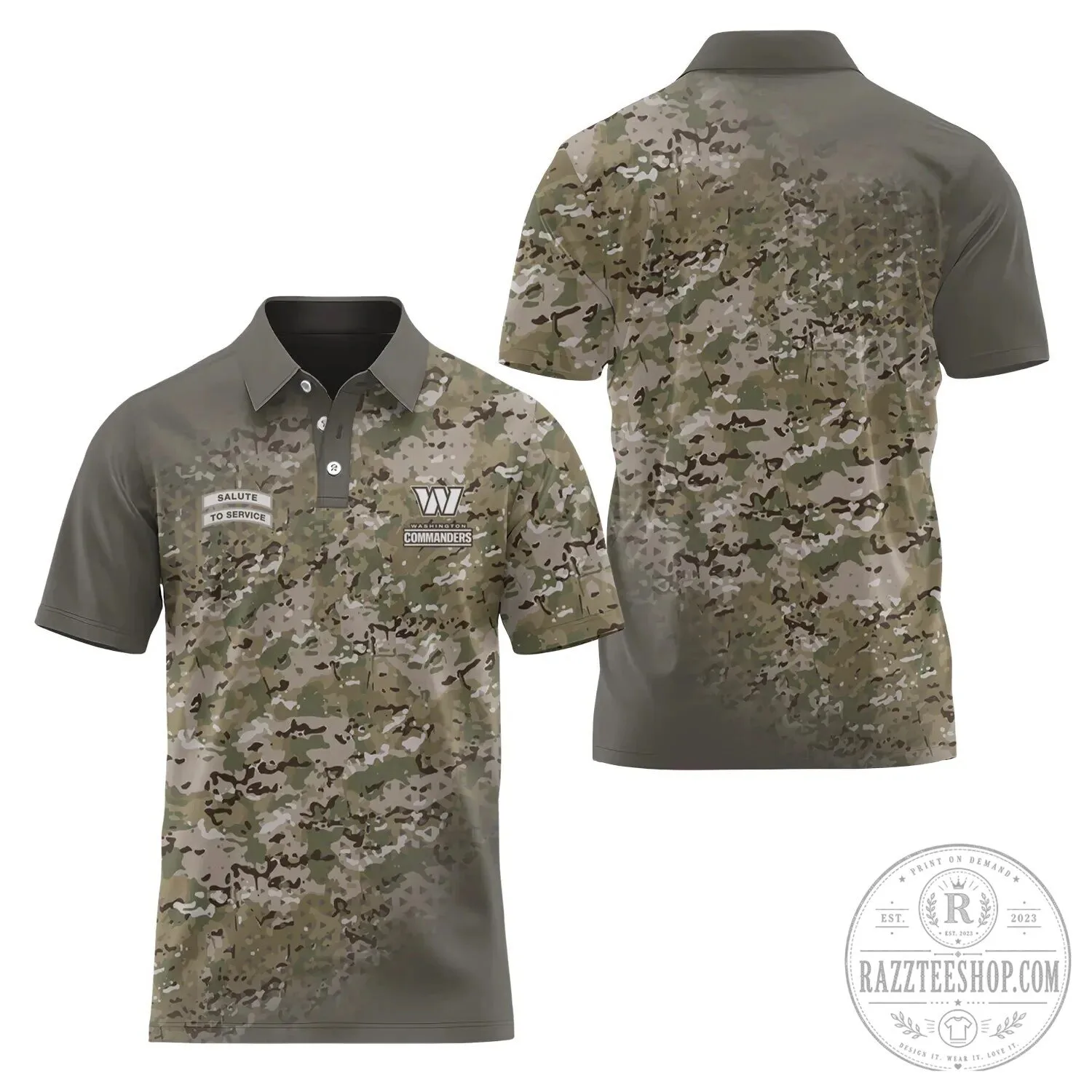 Camouflage Polo Shirt for Salute To Service by Washington Commanders