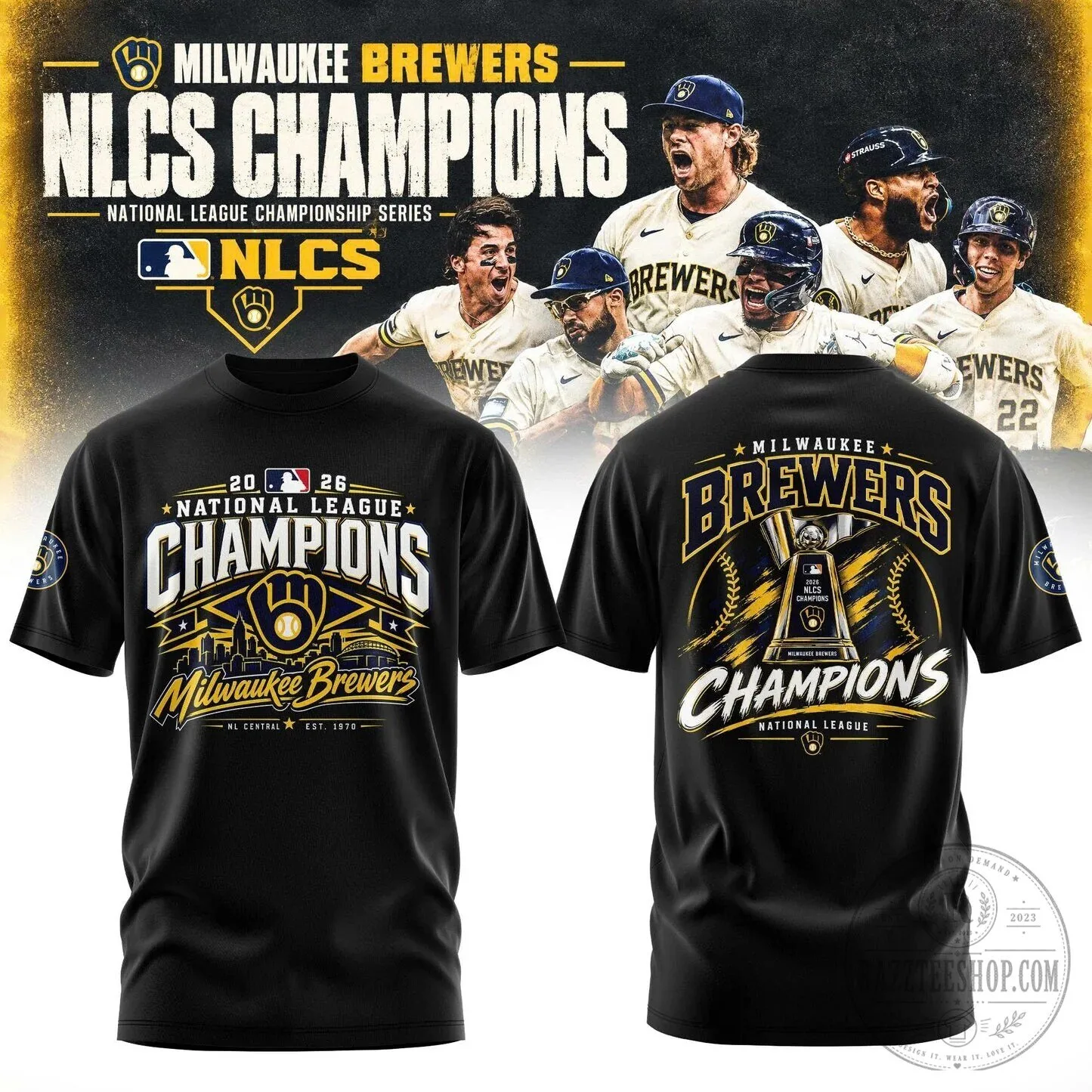 2026 National League Champions T-Shirt - Milwaukee Brewers Apparel